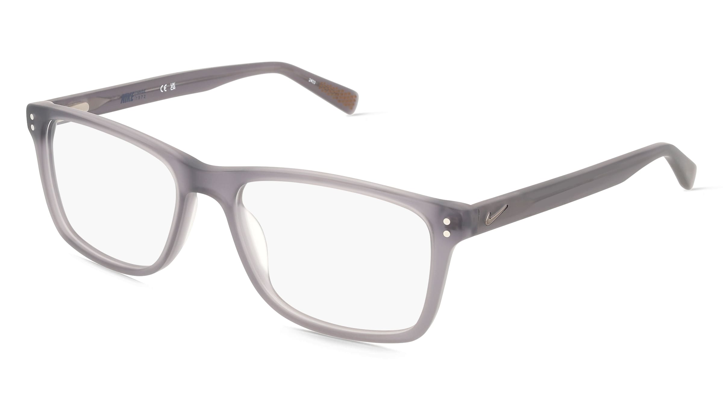 Nike 7246 Unisex-Brille inkl. Gläser Vollrand Quadratisch Zylonit (Celluloseacetat)-Gestell 54/17/140, Grau