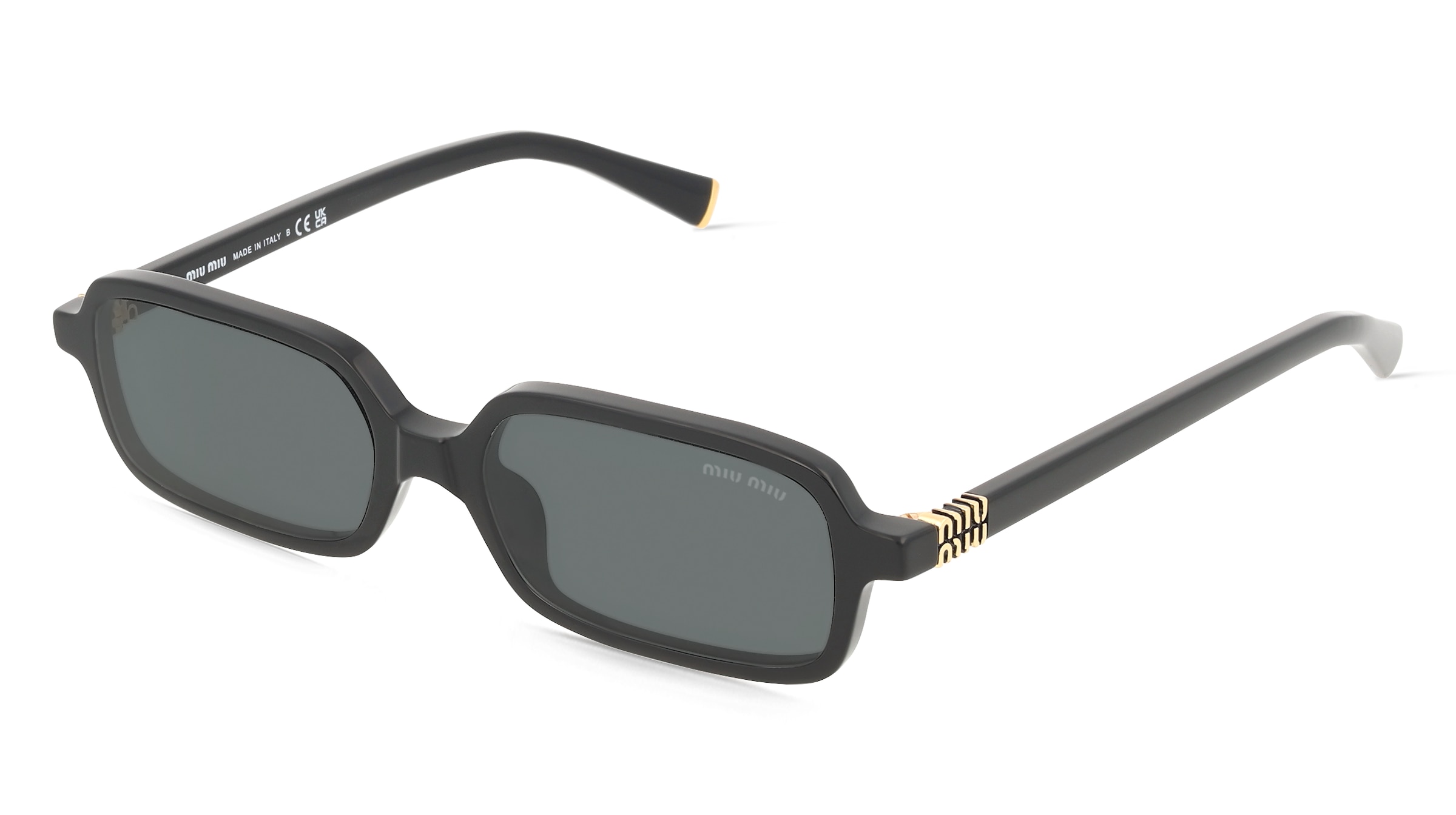Miu Miu MU11ZS Damen-Sonnenbrille Vollrand Eckig Acetat-Gestell, Schwarz