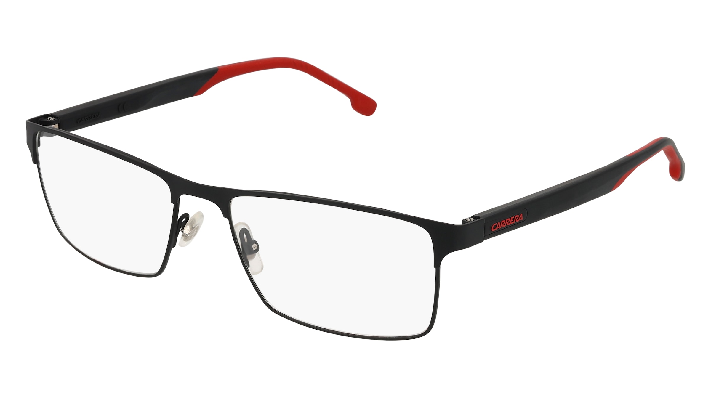 Carrera 8863 Herren-Brille inkl. Gläser Vollrand Quadratisch Metall-Gestell 58/17/145, Schwarz