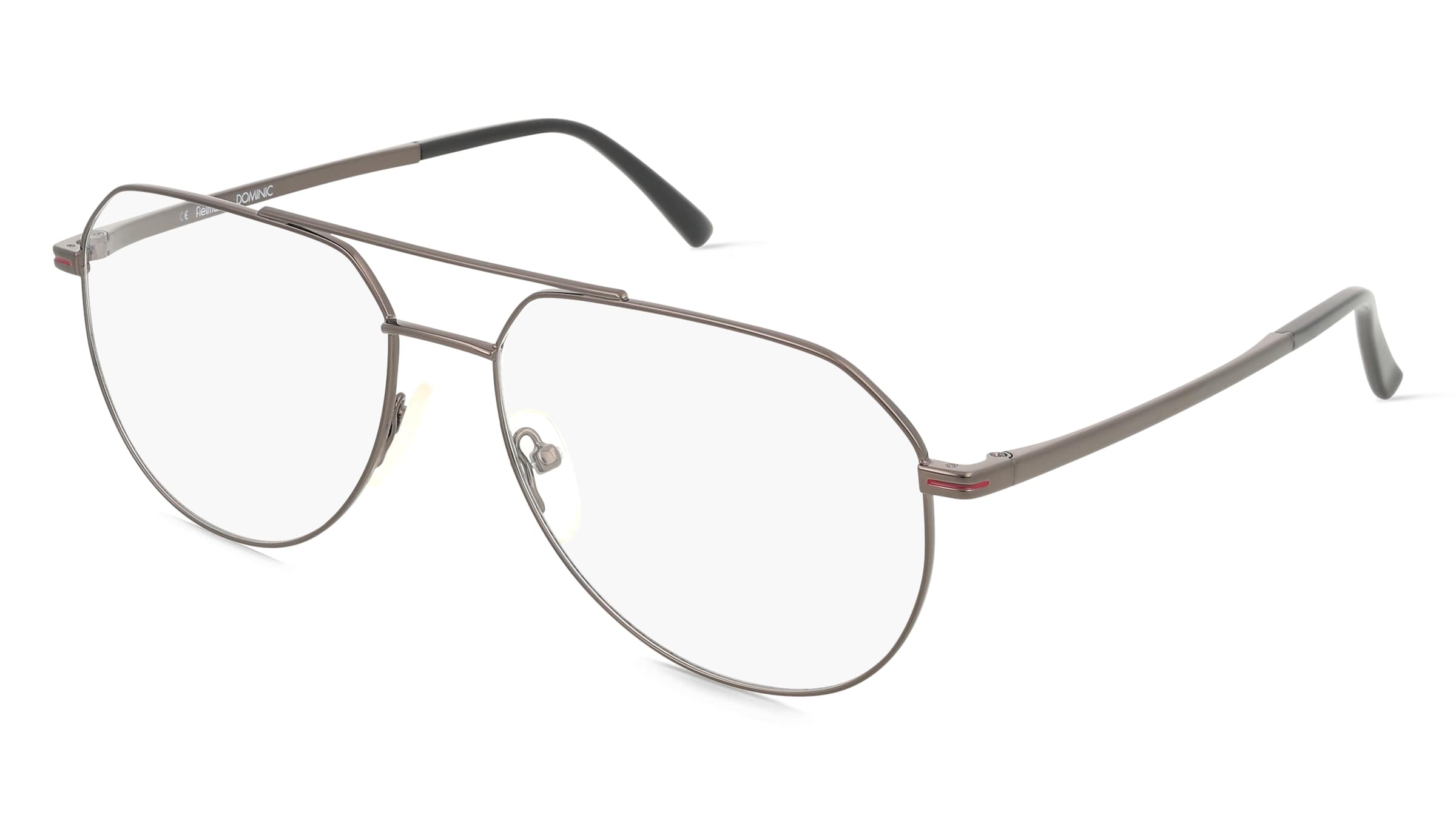 Fielmann MC 570 CL DOMINIC Unisex-Brille inkl. Gläser Vollrand Pilot Edelstahl-Gestell 55/16/145, Grau