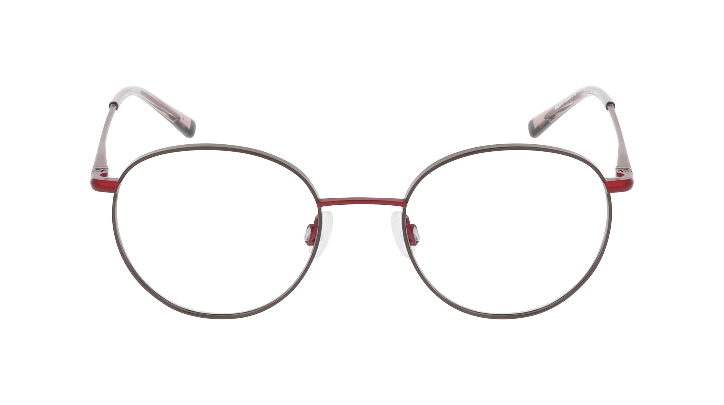 Humphrey's 582418 Unisex-Brille inkl. Gläser Vollrand Panto Metall-Gestell 47mm/18mm/135mm, rot