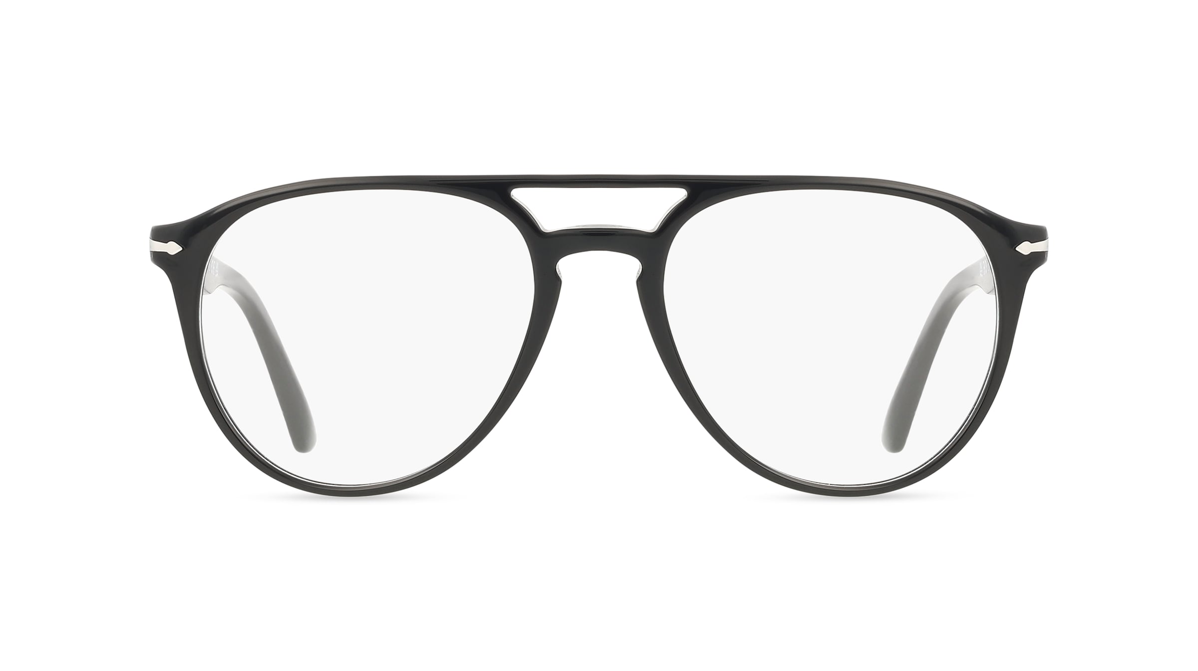 Persol PO3160V Herren-Brille inkl. Gläser Vollrand Pilot Acetat-Gestell 52mm/18mm/145mm, schwarz