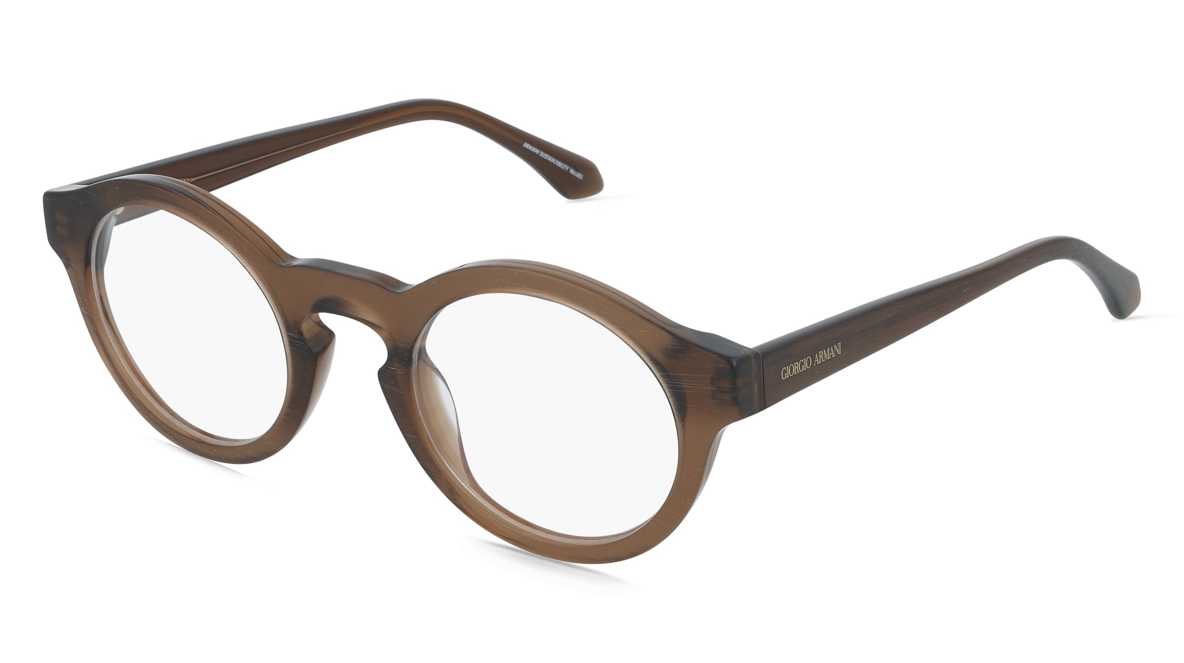 Giorgio Armani AR7292U Unisex-Brille inkl. Gläser Vollrand Panto Acetat-Gestell 47/23/145, Braun
