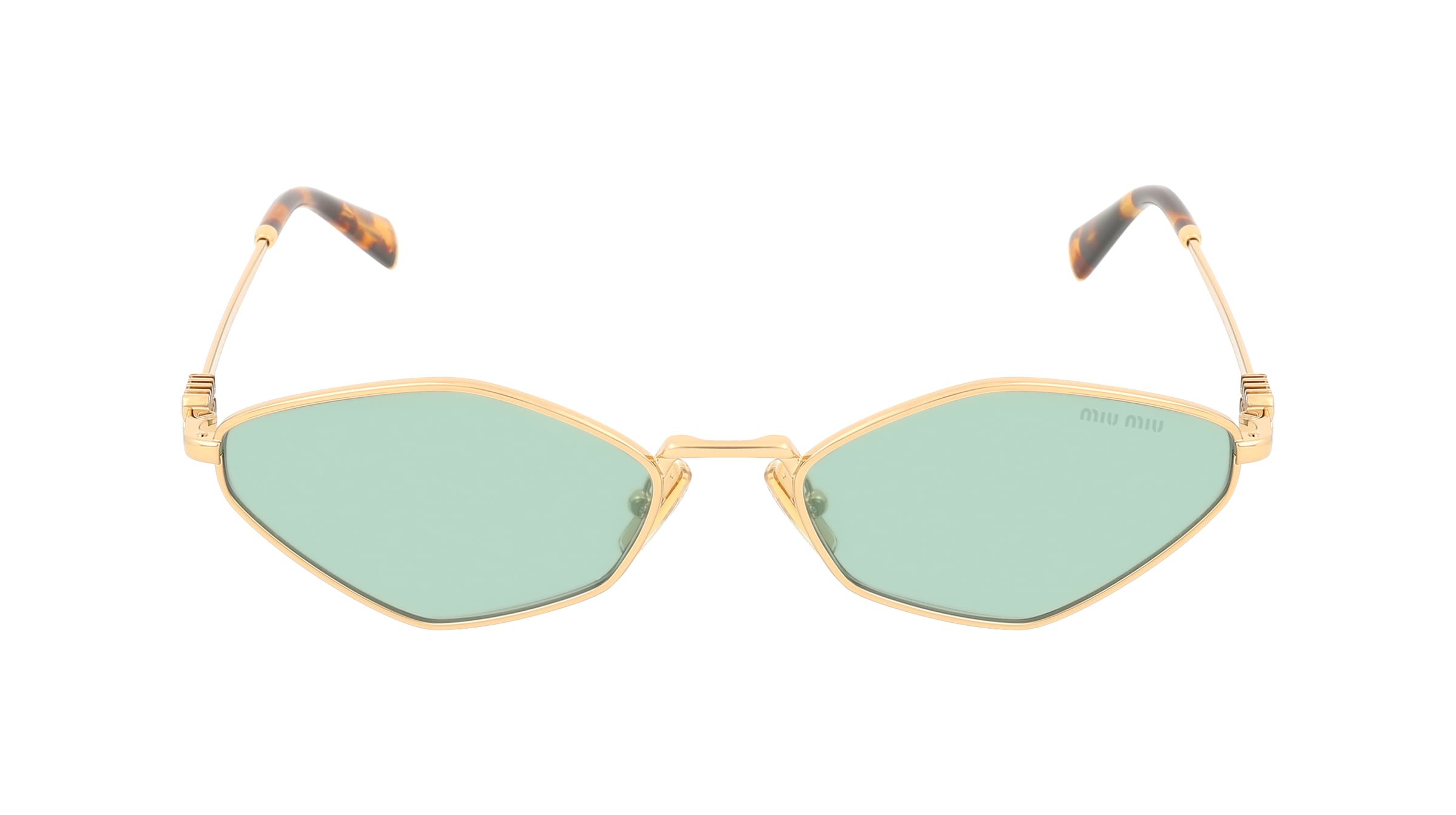 Miu Miu 0MU 56ZS Damen-Sonnenbrille Vollrand Geometrisch Metall-Gestell, Gold