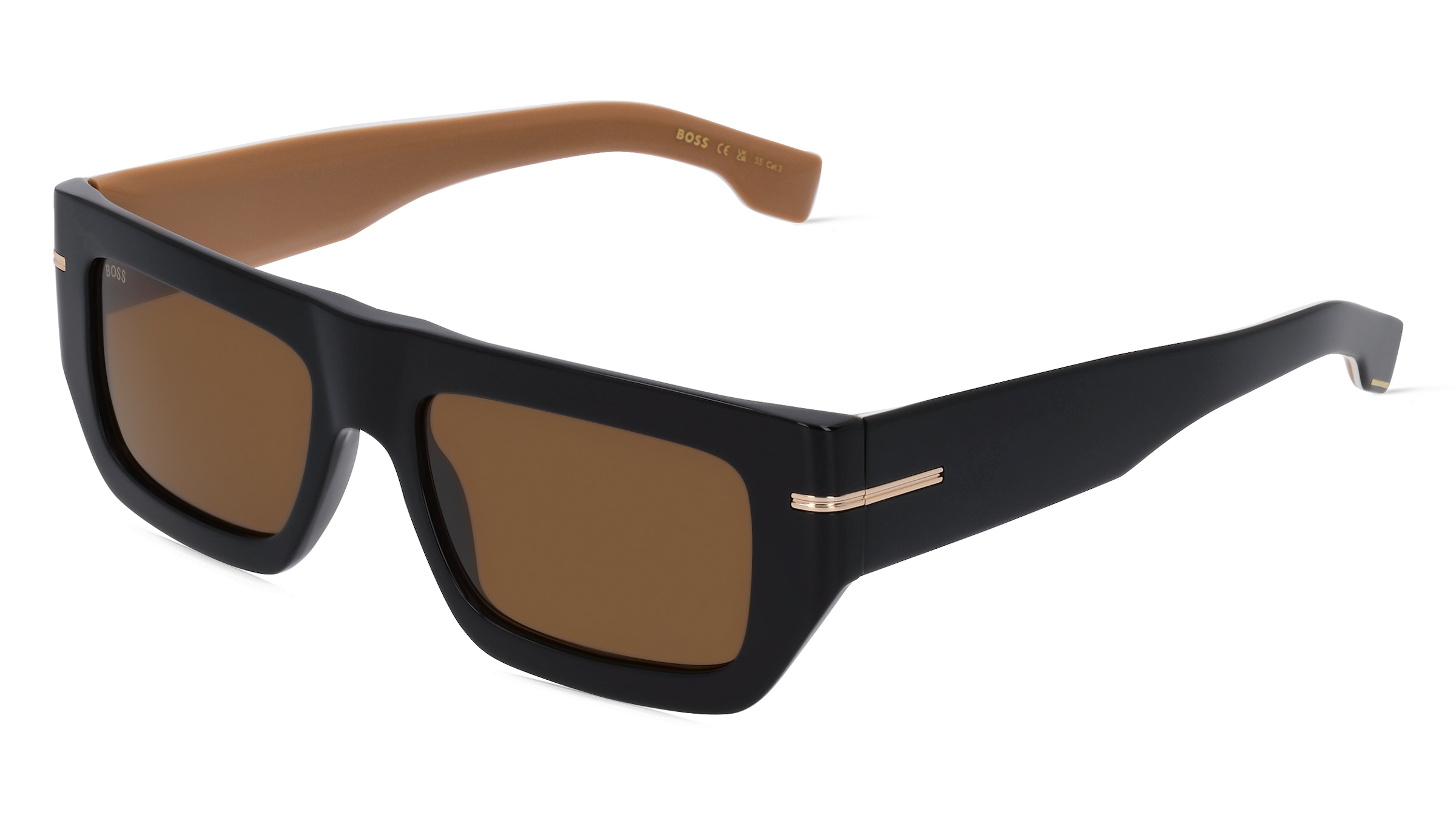 Boss 1502/S Herren-Sonnenbrille Vollrand Quadratisch Acetat-Gestell, Schwarz