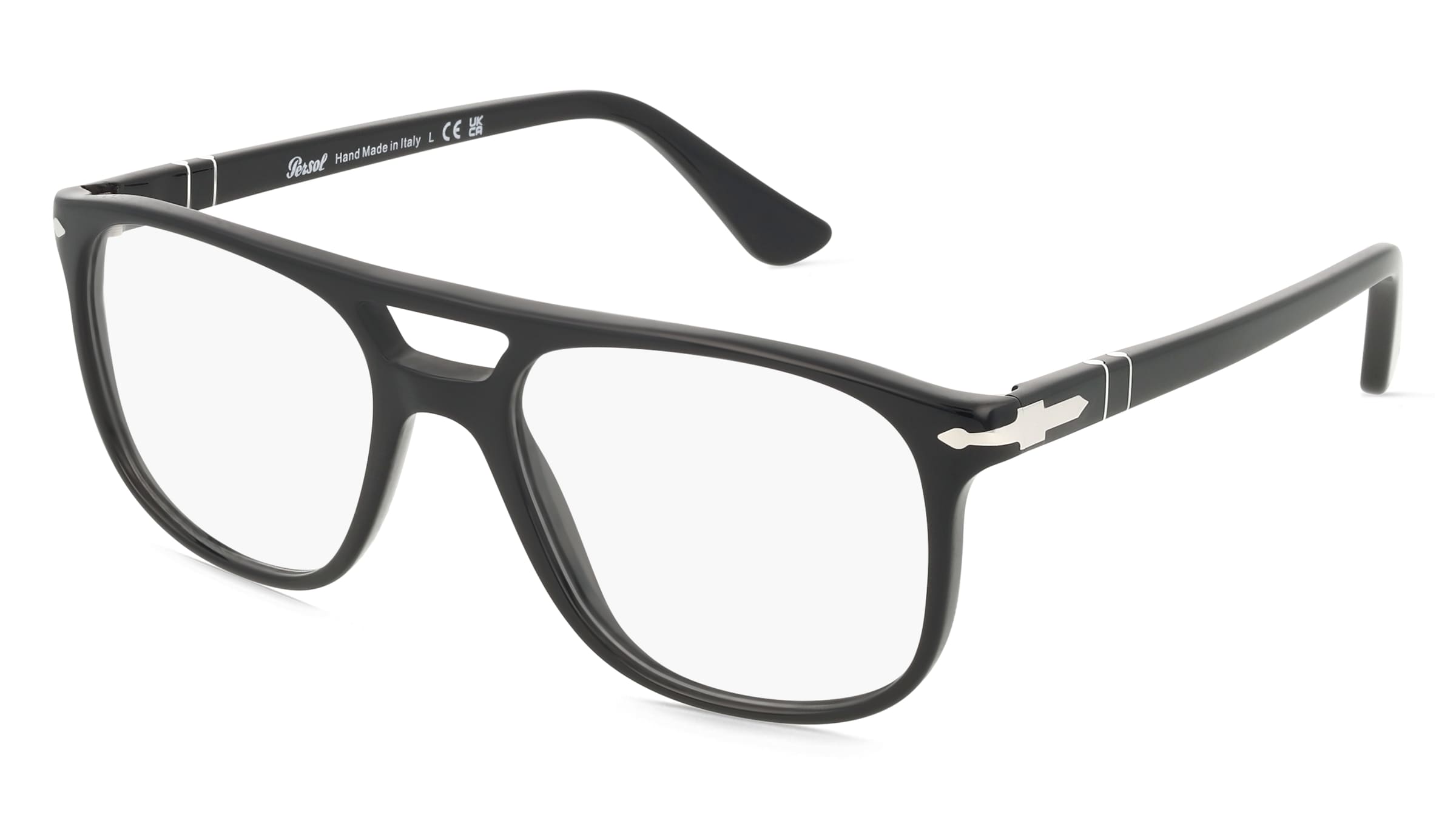 Persol 0PO3329V GRETA Herren-Brille inkl. Gläser Vollrand Pilot Acetat-Gestell 54mm/18mm/145mm, schwarz