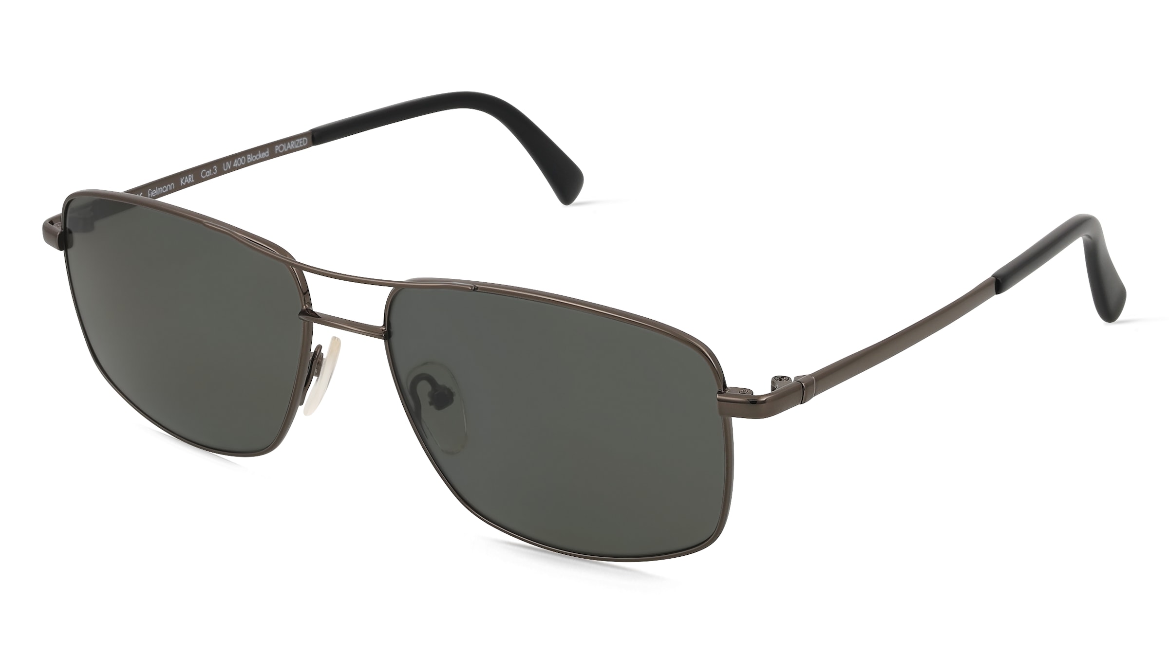 Fielmann MC 563 SUN CL KARL Herren-Sonnenbrille Vollrand Quadratisch Edelstahl-Gestell, Grau