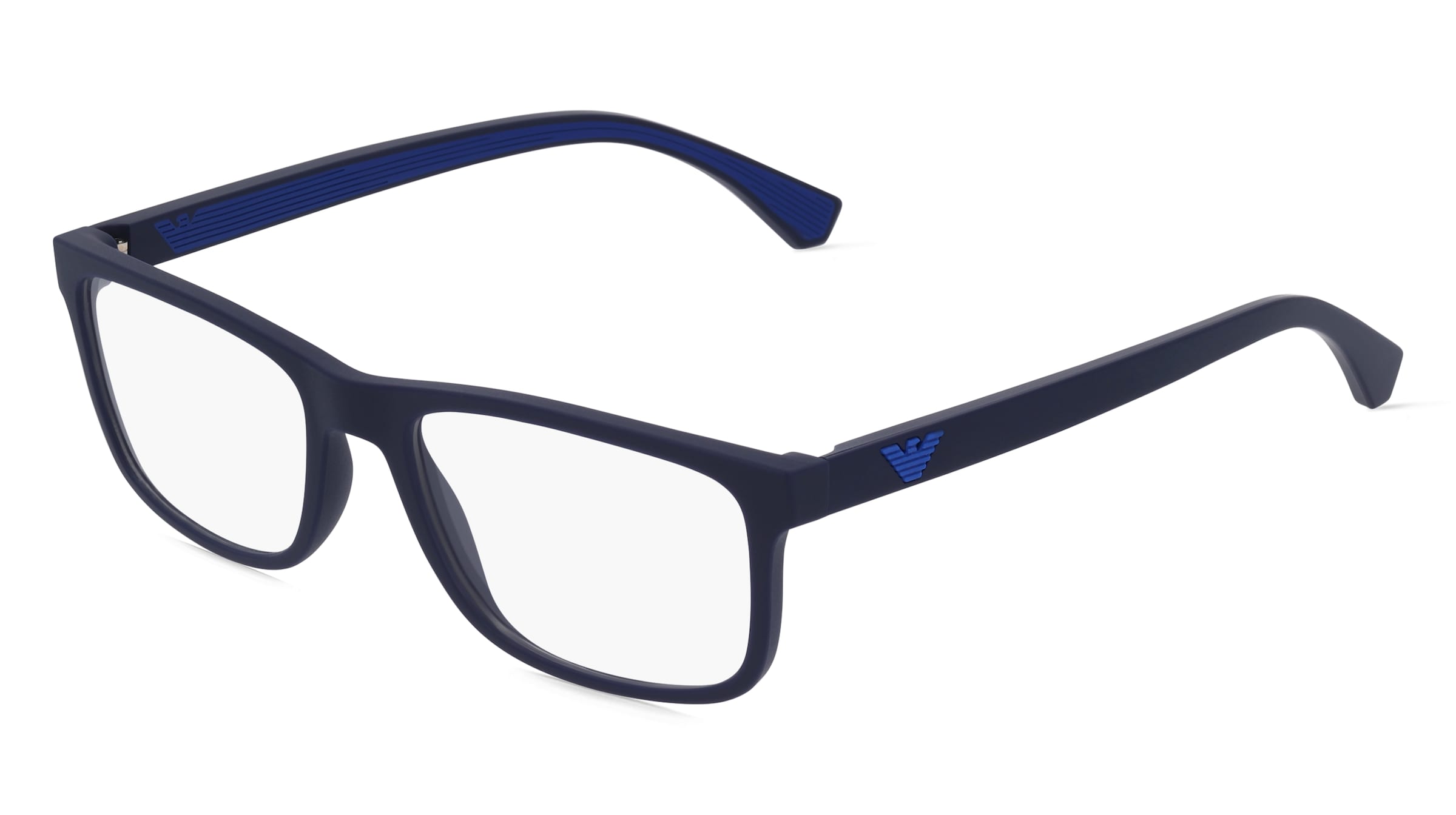 Emporio Armani EA3147 Herren-Brille inkl. Gläser Vollrand Eckig Kunststoff-Gestell 53/18/142, Blau