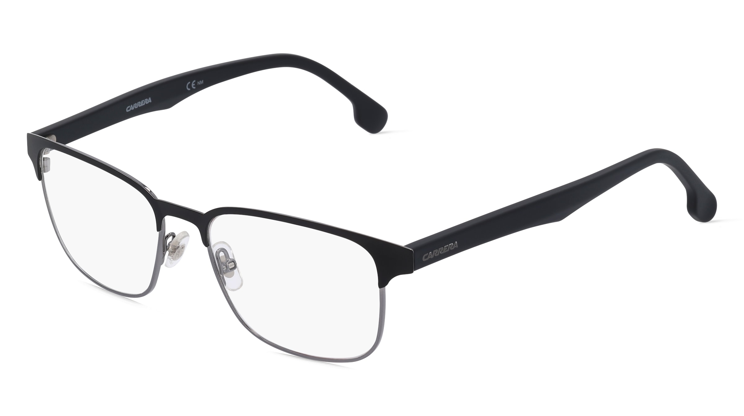 Carrera 138/V Herren-Brille inkl. Gläser Vollrand Quadratisch Metall-Gestell 54/17/150, Schwarz