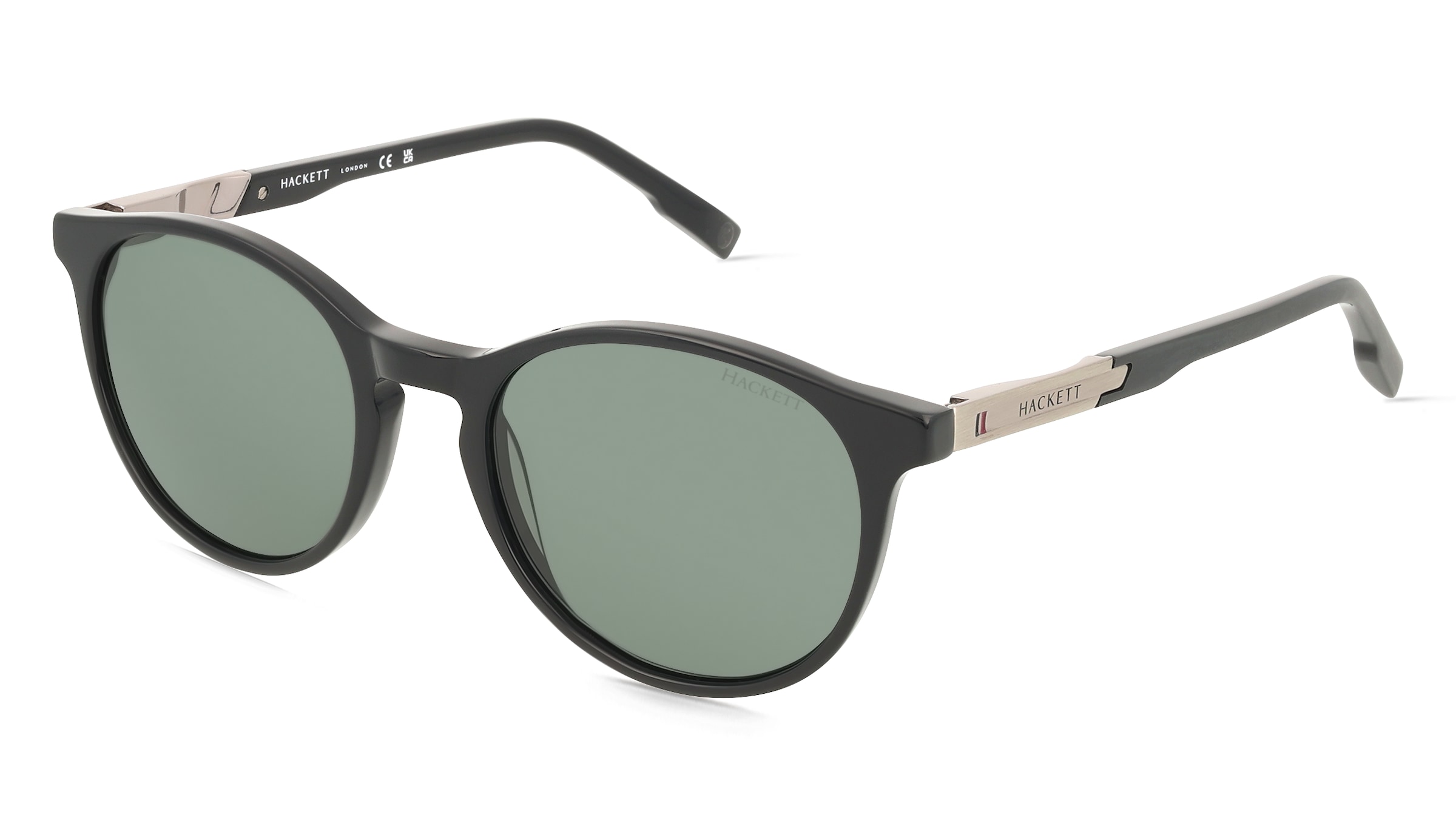 Hackett HE3361 Herren-Sonnenbrille Vollrand Rund Acetat-Gestell, Schwarz