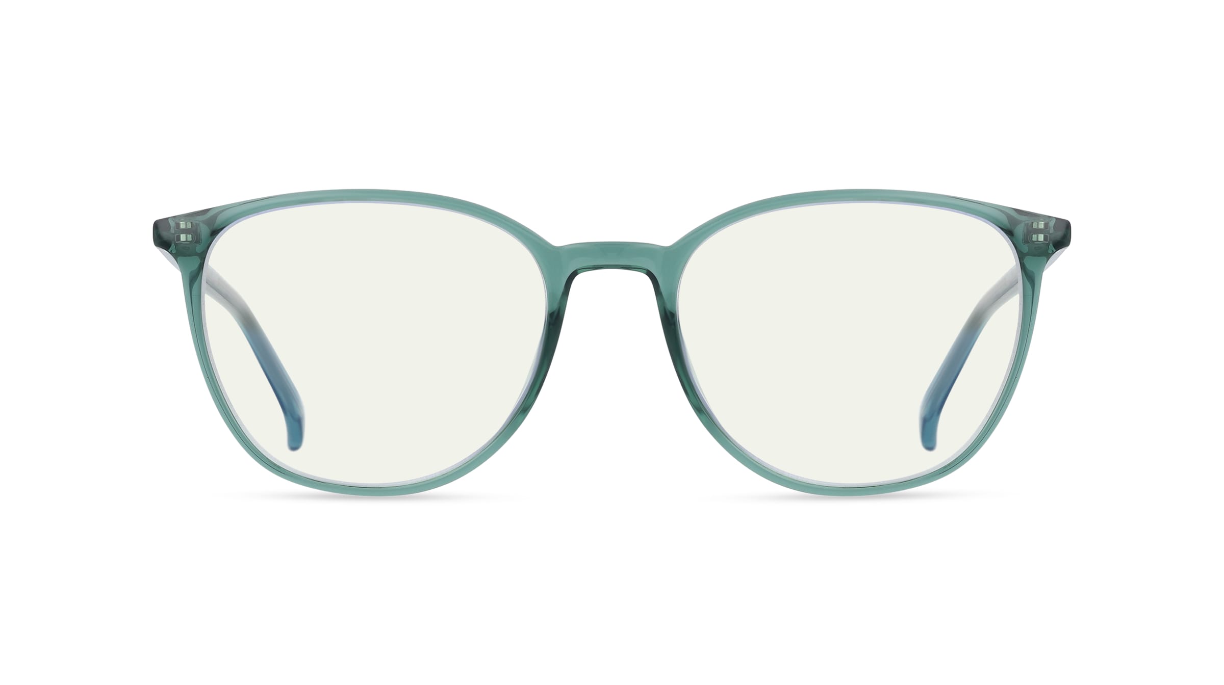 Fielmann ABC 064 BL Damen-Blaulichtfilterbrille ohne Sehstärke Vollrand Oval Acetat-Gestell, grün