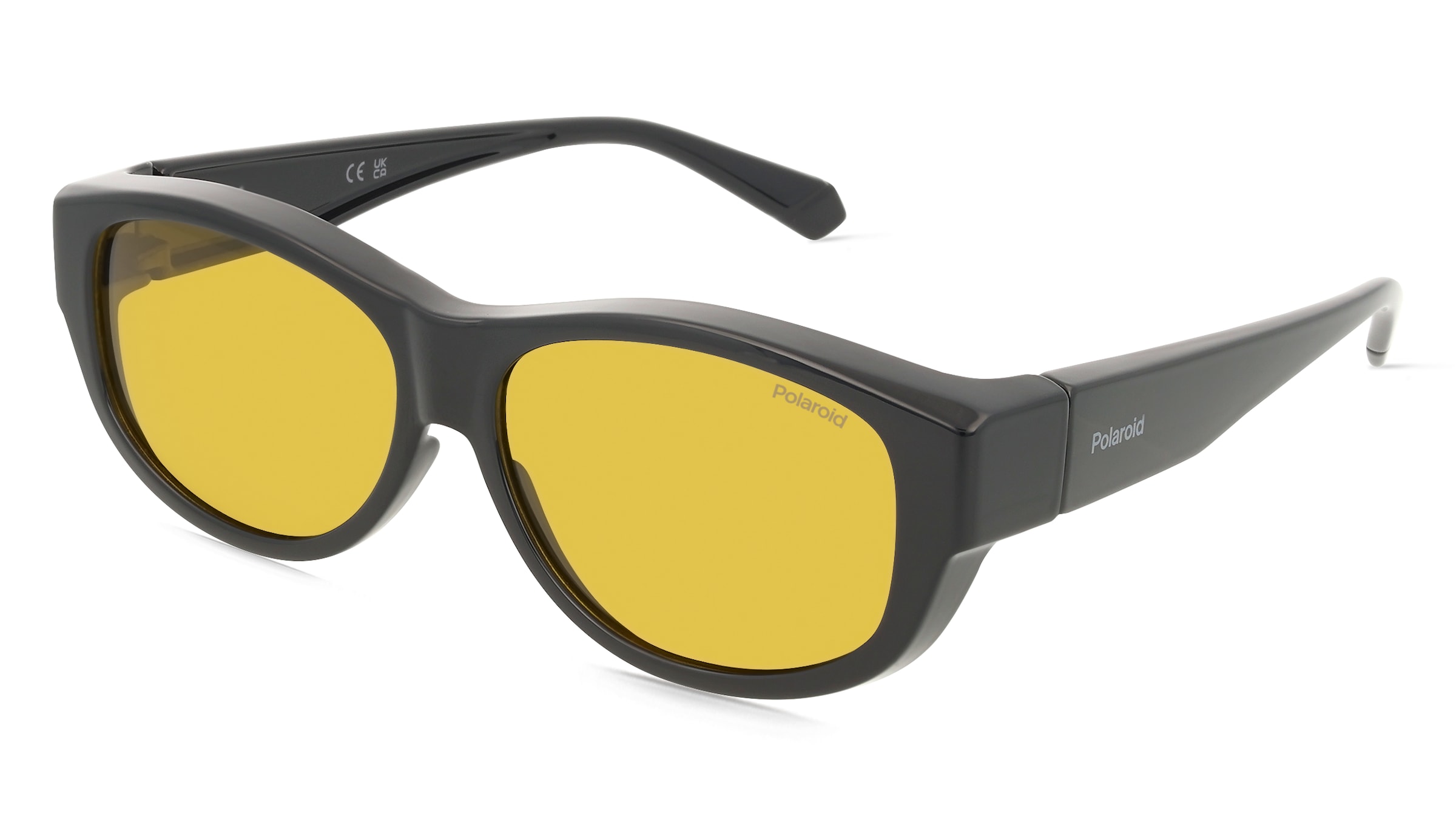 Polaroid PLD 9020/S Fitover Unisex-Sonnenbrille Vollrand Eckig Kunststoff-Gestell, Schwarz
