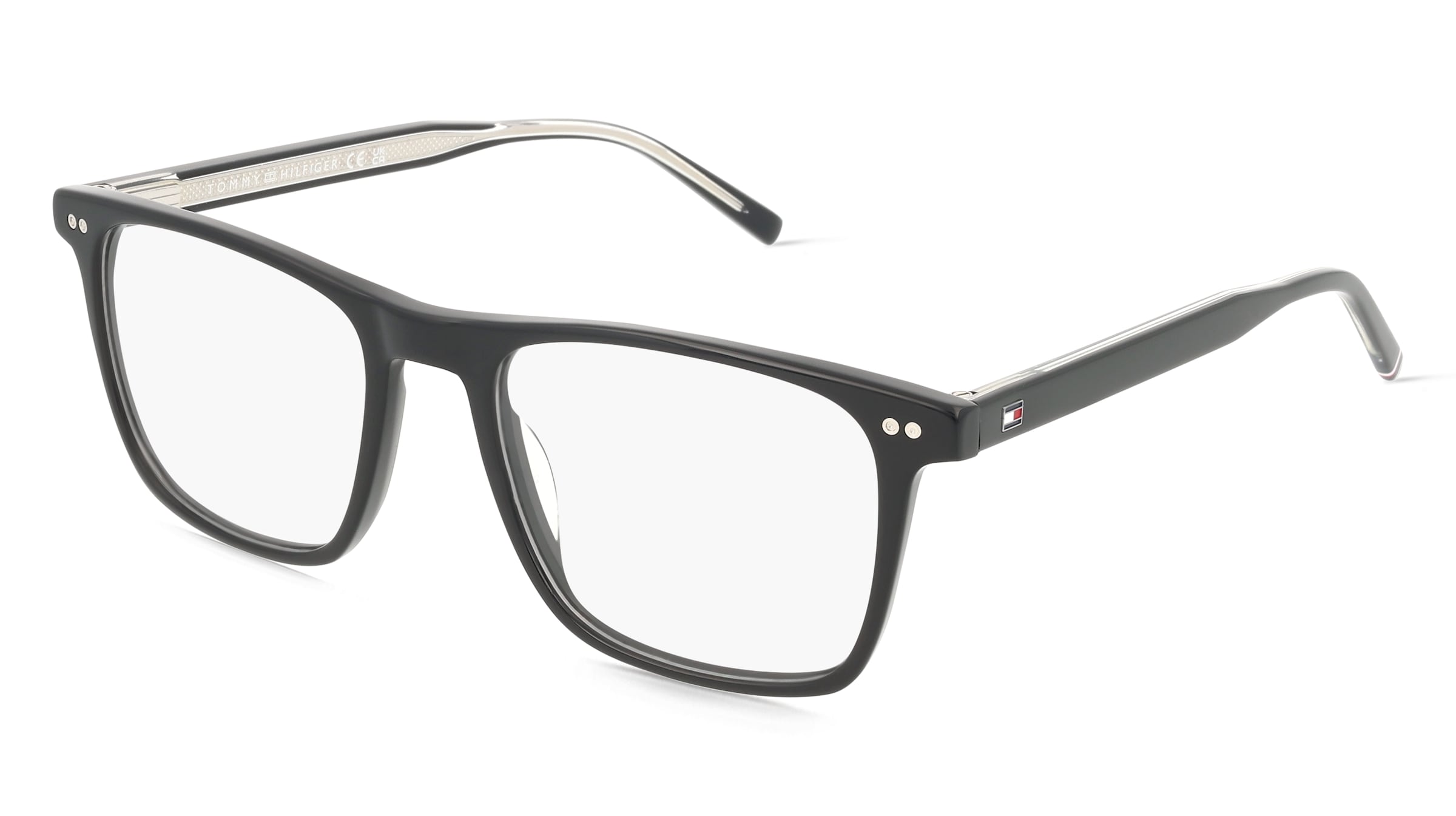 Tommy Hilfiger TH 2131 Herren-Brille inkl. Gläser Vollrand Eckig Acetat-Gestell 53/19/150, Schwarz