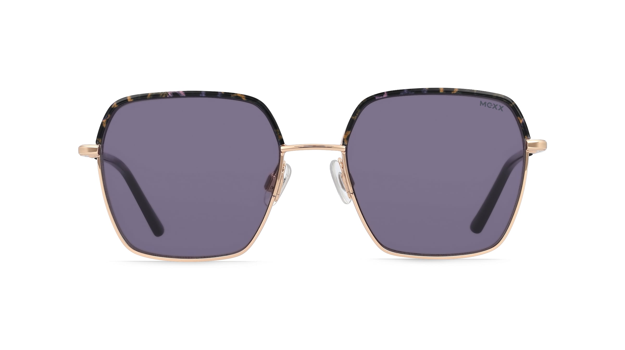 Mexx Eyes 6522 Damen-Sonnenbrille Vollrand Achteckig Metall-Gestell, gold