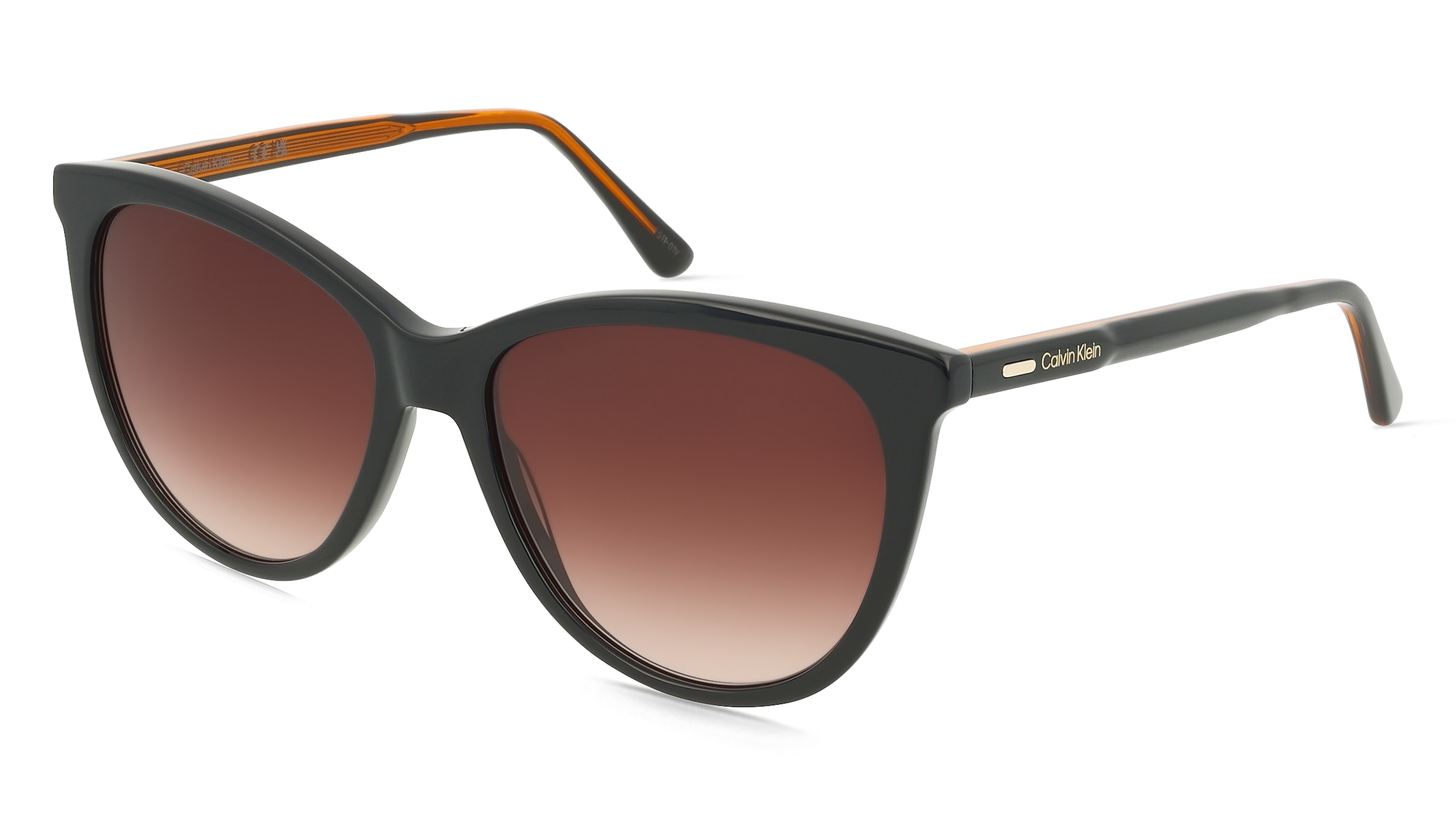 Calvin Klein CK25508SN Damen-Sonnenbrille Vollrand Butterfly Acetat-Gestell, Schwarz