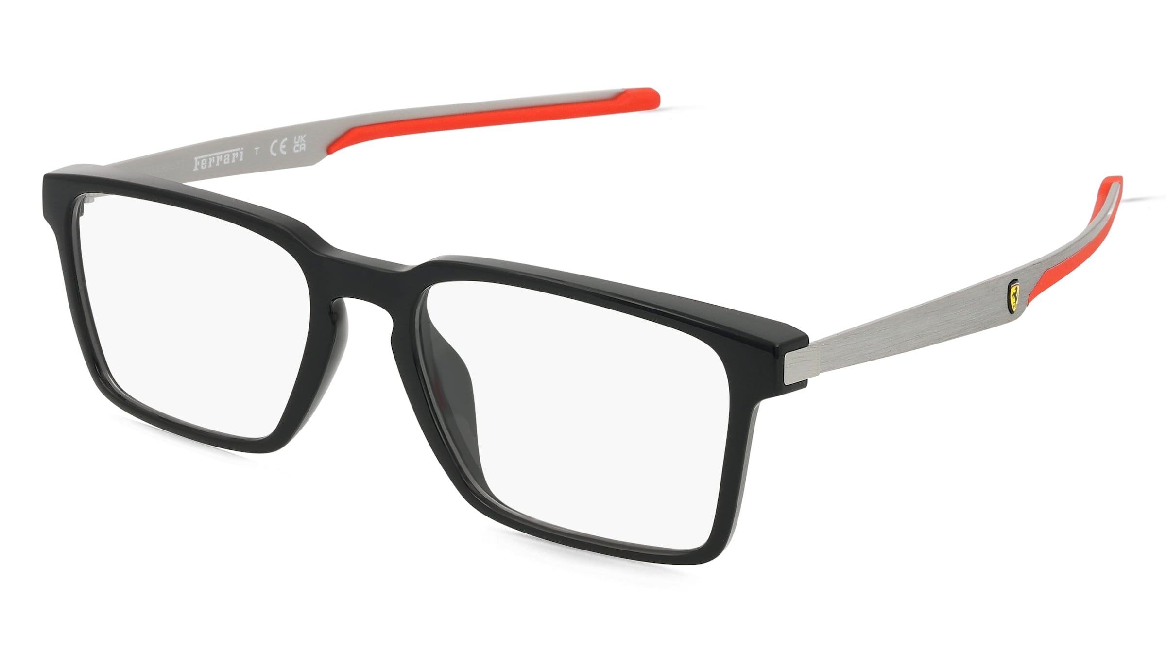 Scuderia Ferrari 0FZ8005U Herren-Brille inkl. Gläser Vollrand Quadratisch Acetat-Gestell 54/18/145, Schwarz