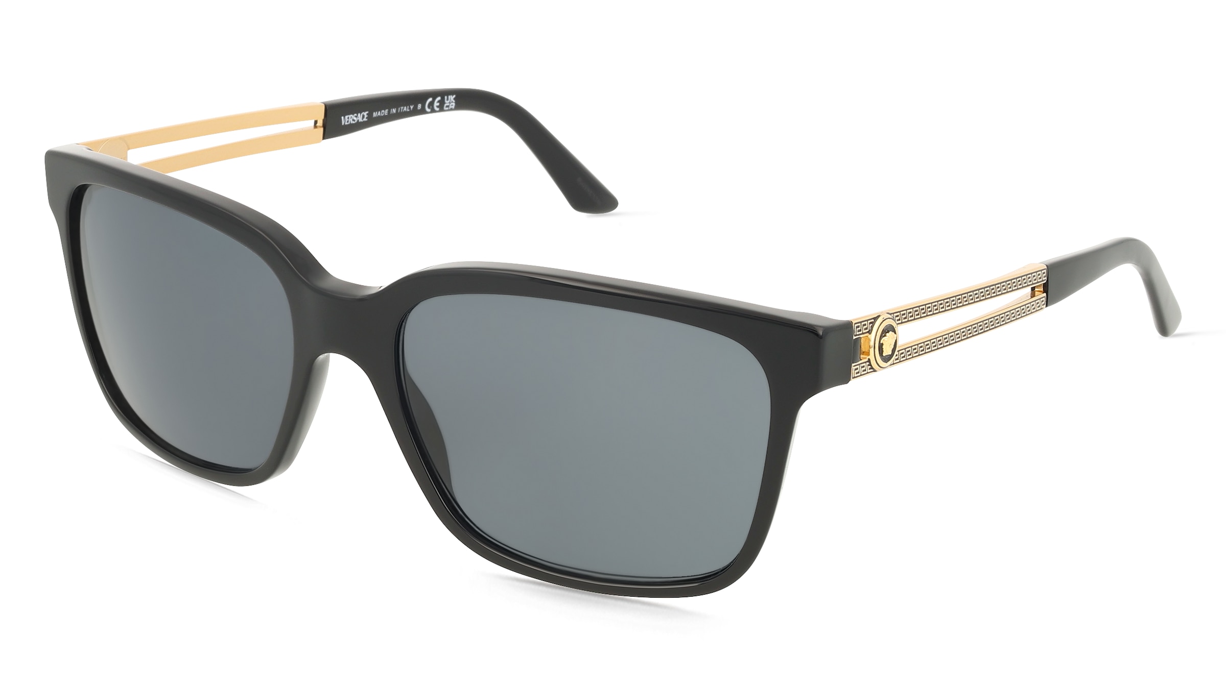 Versace VE4307 Herren-Sonnenbrille Vollrand Eckig Acetat-Gestell, Schwarz