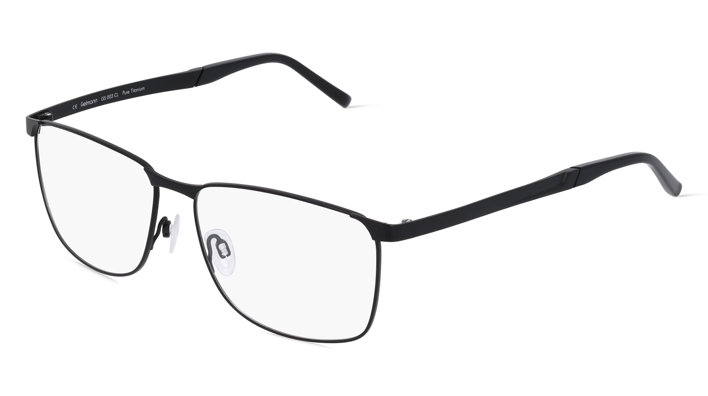 Fielmann GS 003 CL Herren-Brille inkl. Gläser Vollrand Quadratisch Titan-Gestell 58/16/145, Schwarz