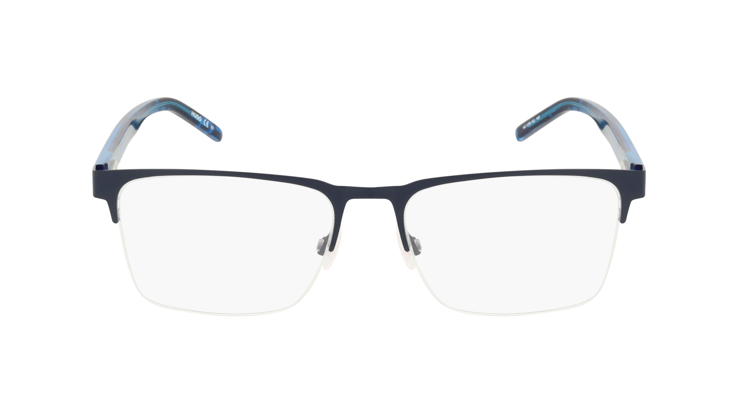 Hugo HG 1076 Herren-Brille inkl. Gläser Vollrand Eckig Metall-Gestell 56mm/19mm/145mm, blau