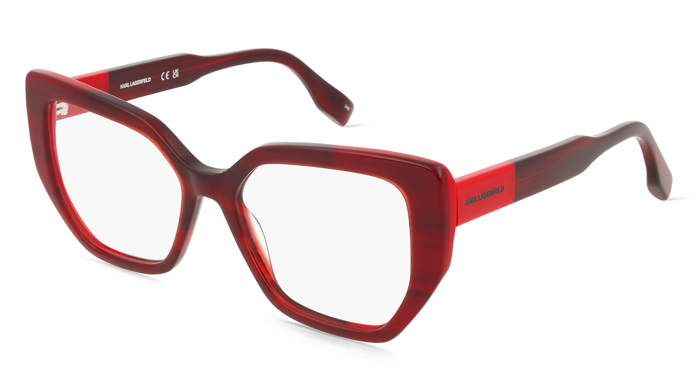 Karl Lagerfeld KL6174 Damen-Brille inkl. Gläser Vollrand Cat Eye Acetat-Gestell 53/17/145, Rot