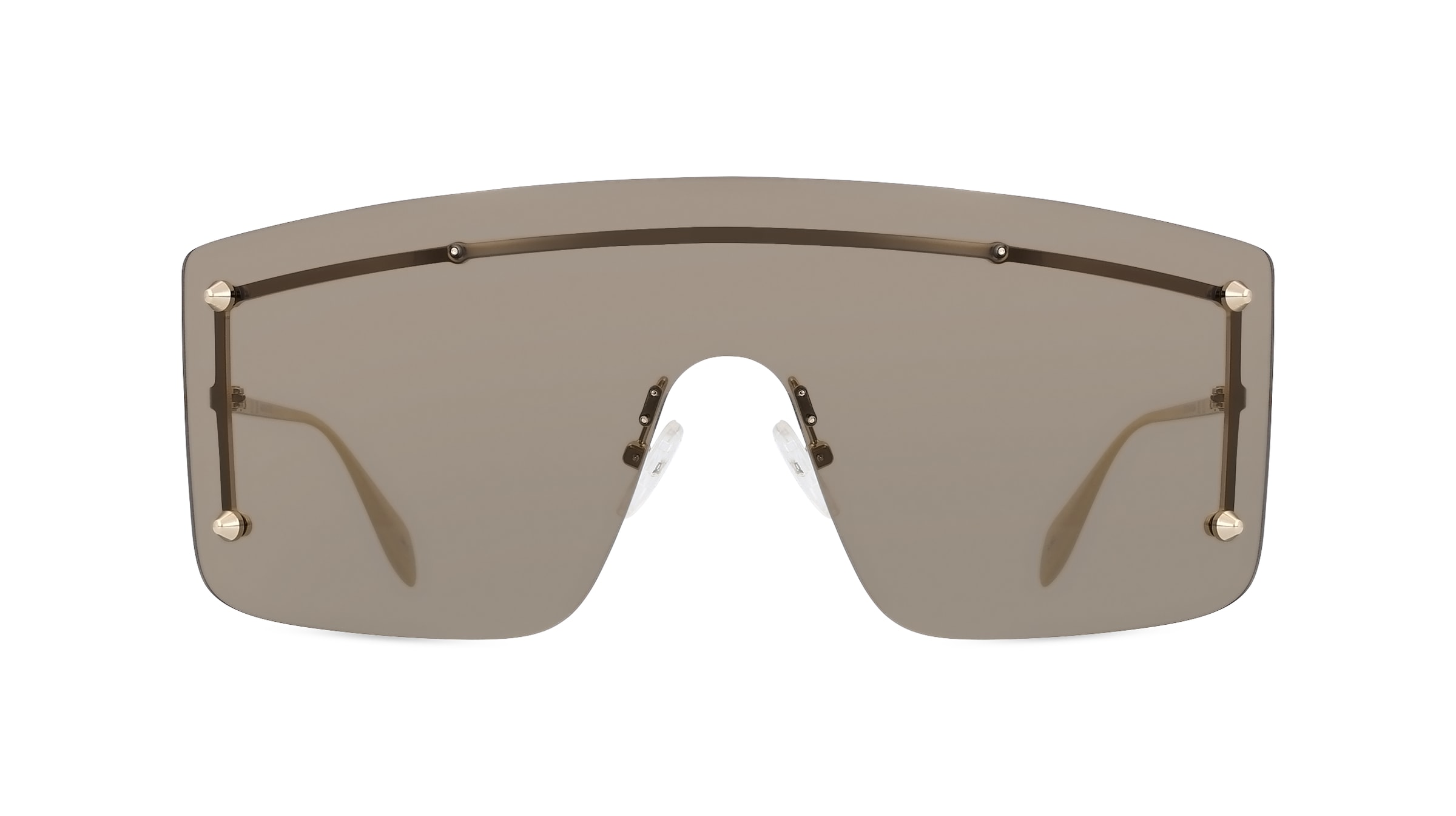 Alexander McQueen AM0412S Unisex-Sonnenbrille Vollrand Monoscheibe Kunststoff-Gestell, gold