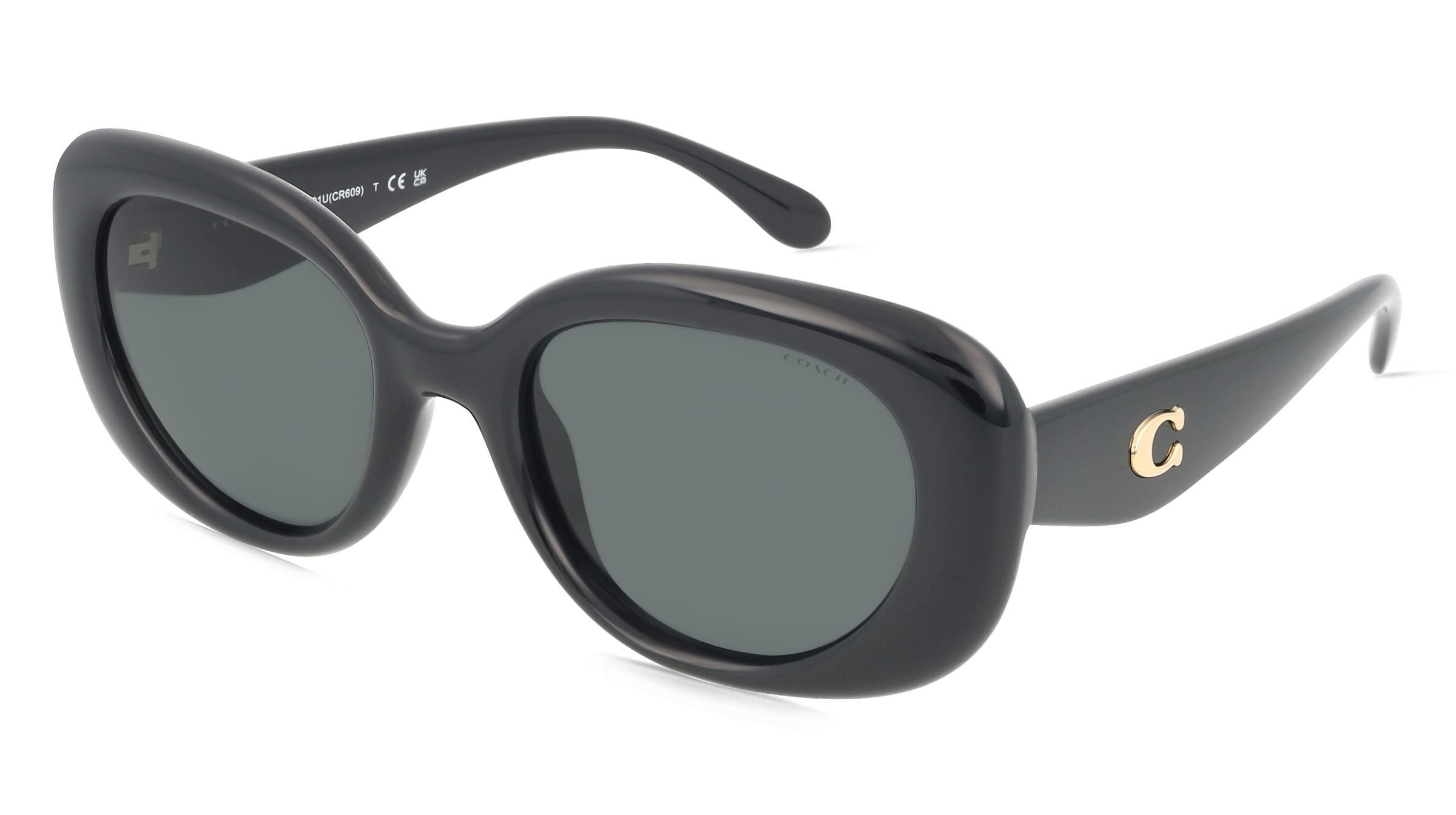 Coach 0HC8391U Damen-Sonnenbrille Vollrand Oval Kunststoff-Gestell, Schwarz