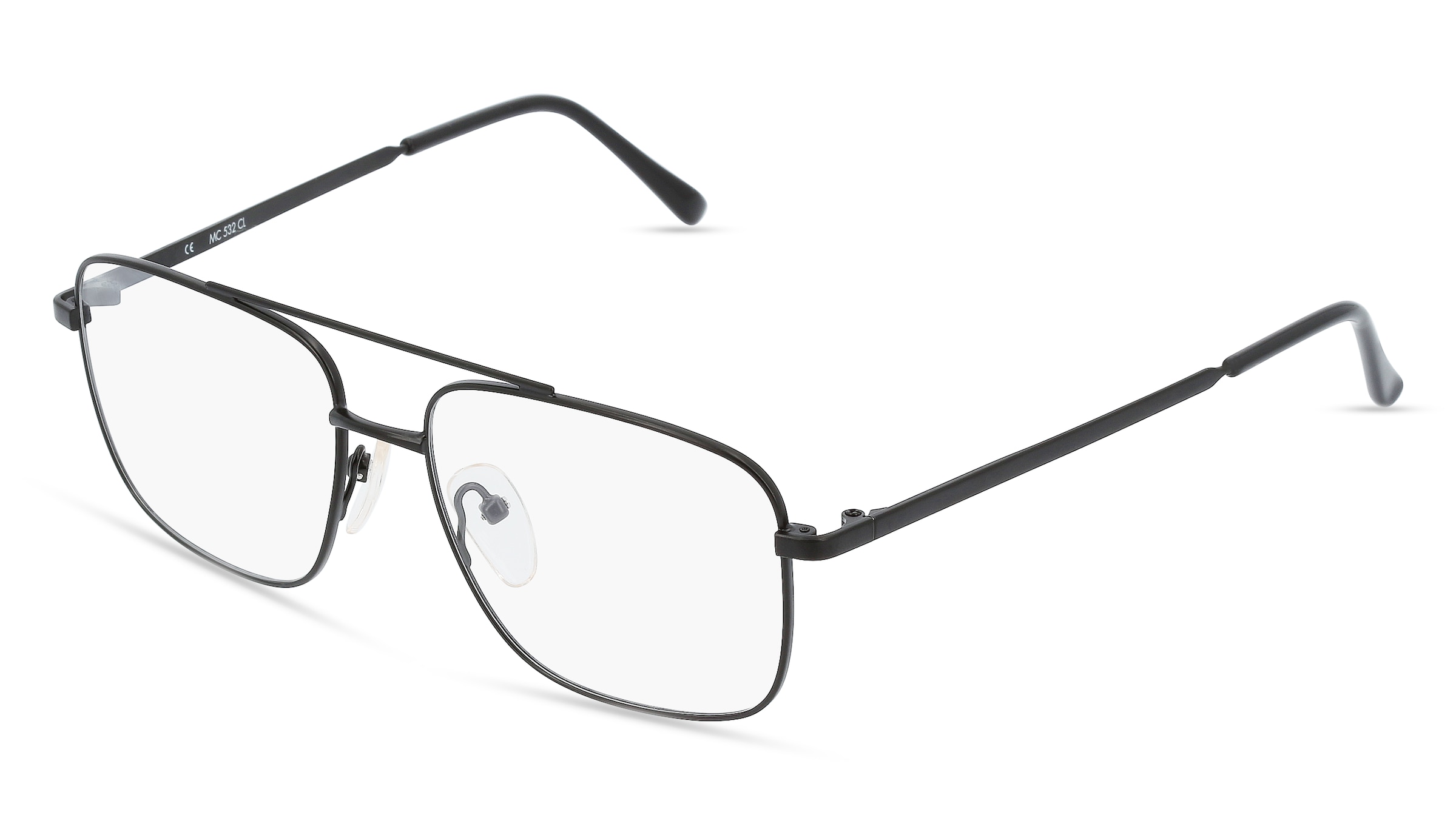 Fielmann MC 532 CL Herren-Brille inkl. Gläser Vollrand Quadratisch Edelstahl-Gestell 55/16/145, Schwarz