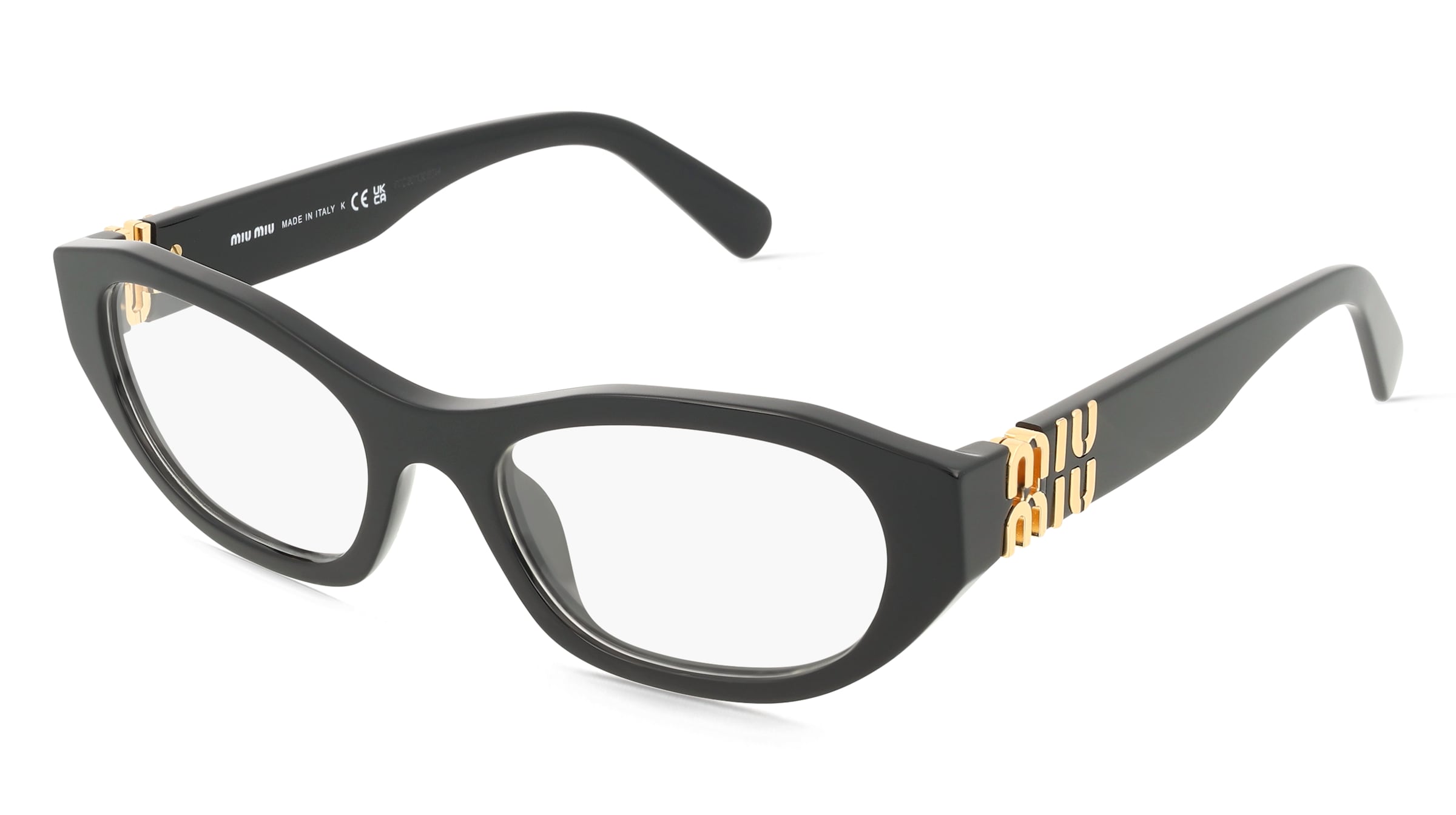 Miu Miu MU03WV Damen-Brille inkl. Gläser Vollrand Geometrisch Acetat-Gestell 53/19/140, Schwarz