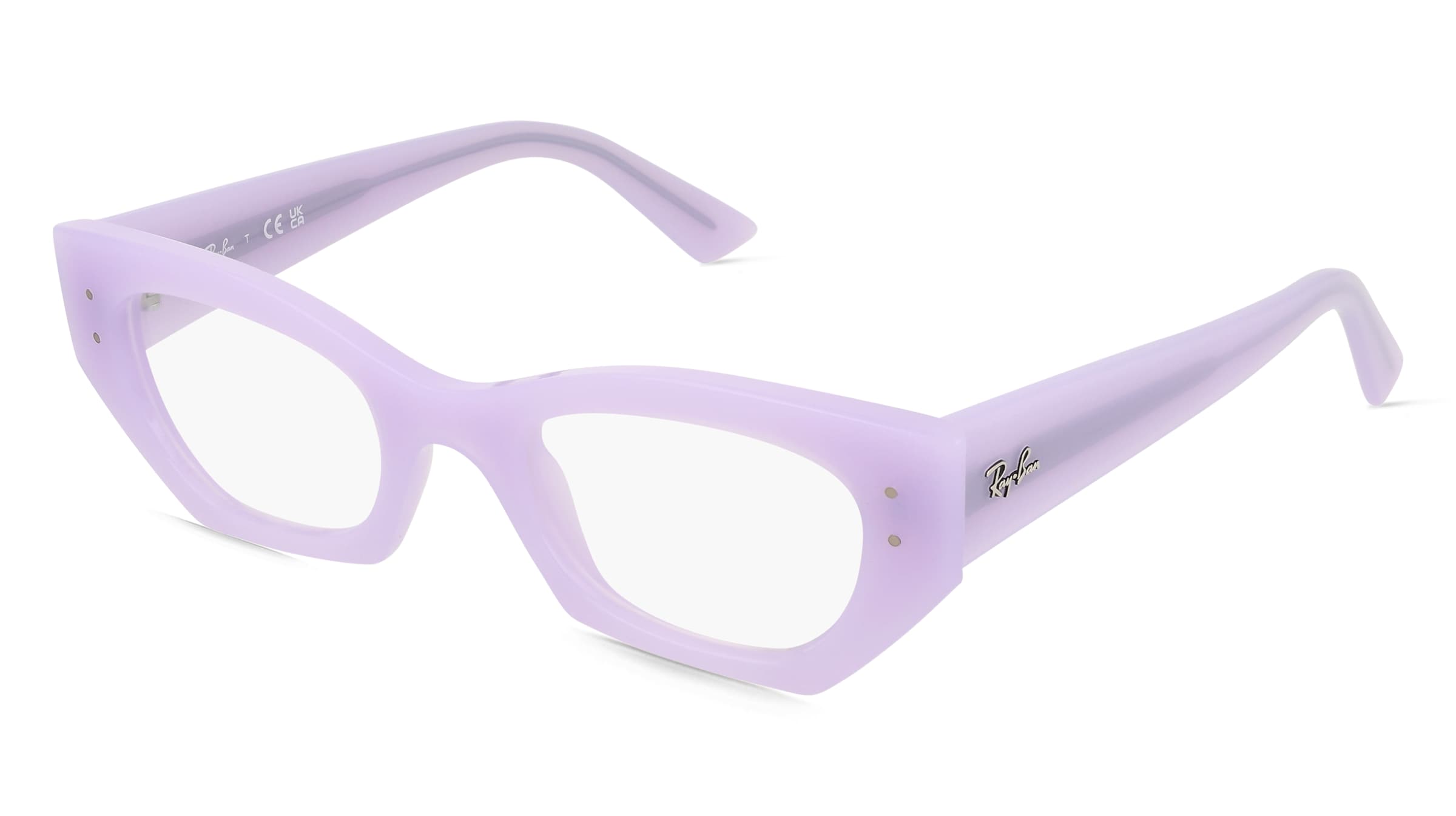 Ray-Ban 0RX7330 ZENA Unisex-Brille inkl. Gläser Vollrand Quadratisch Kunststoff-Gestell 49/22/145, Lila