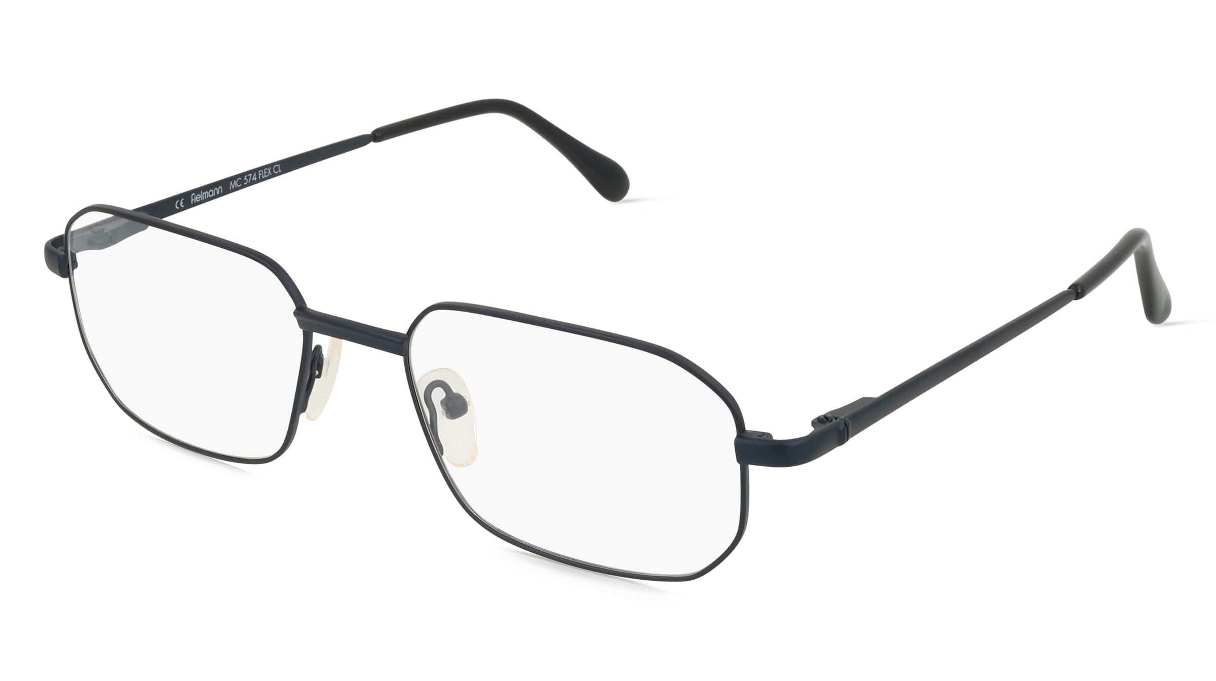 Fielmann MC 574 FLEX CL Herren-Brille inkl. Gläser Vollrand Quadratisch Edelstahl-Gestell 54/19/135, Blau
