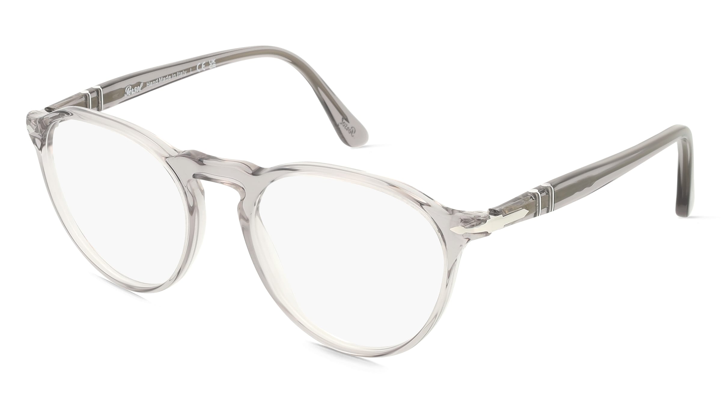 Persol 0PO3286V Herren-Brille inkl. Gläser Vollrand Panto Acetat-Gestell 51/19/140, Grau