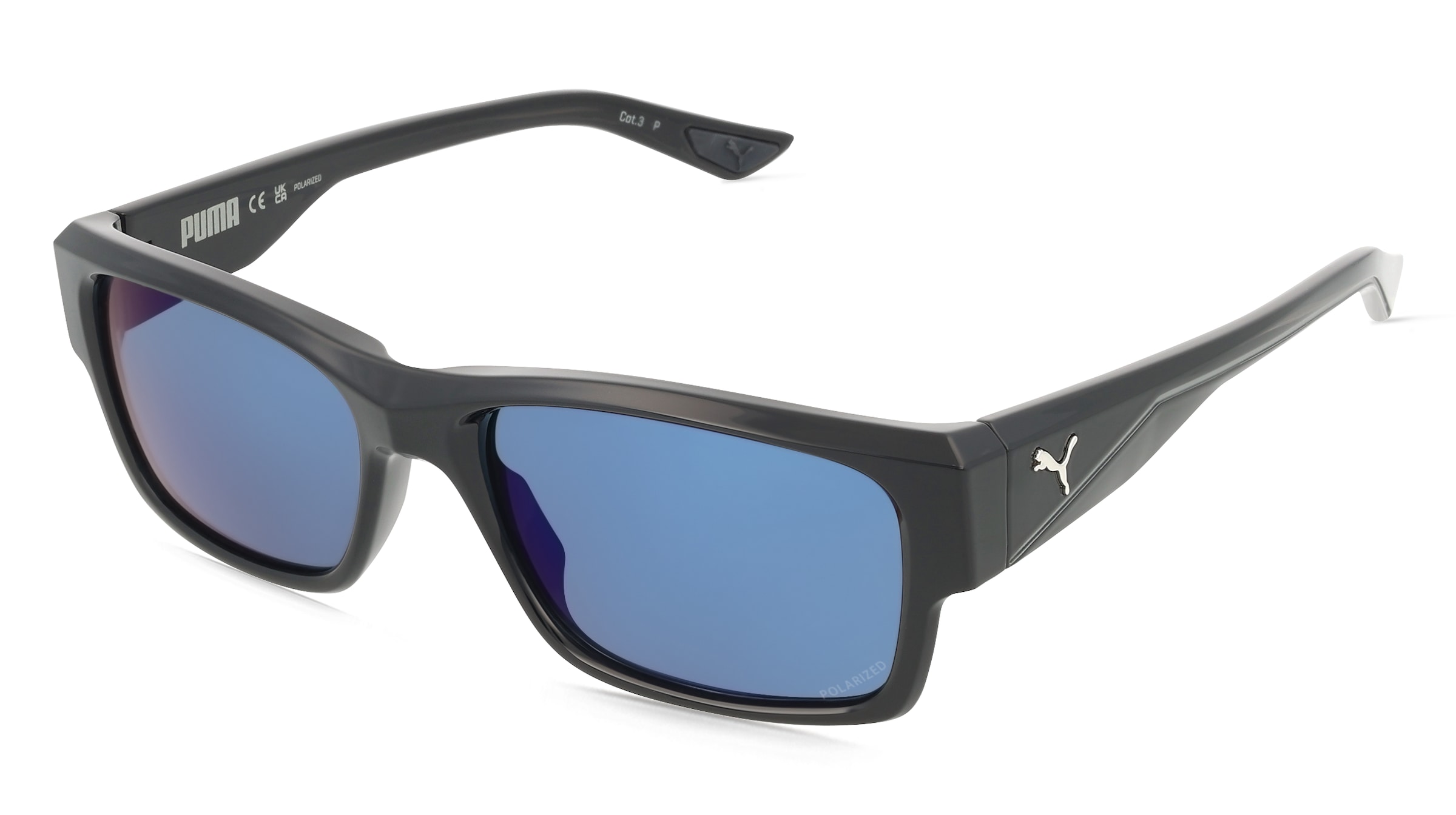 Puma PU0438S Unisex-Sonnenbrille Vollrand Eckig Kunststoff-Gestell, Schwarz