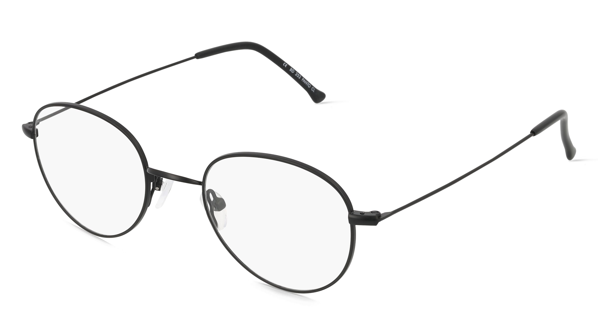 Fielmann BD 352 PANTO CL JONA Unisex-Brille inkl. Gläser Vollrand Panto Edelstahl-Gestell 44/20/145, Schwarz