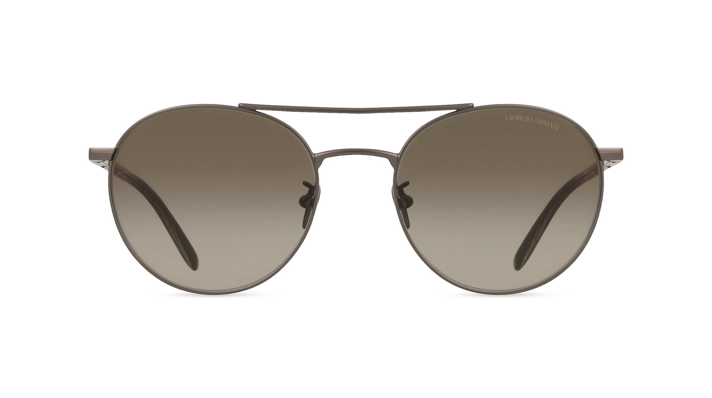 Giorgio Armani 0AR6156 Herren-Sonnenbrille Vollrand Rund Edelstahl-Gestell, grau