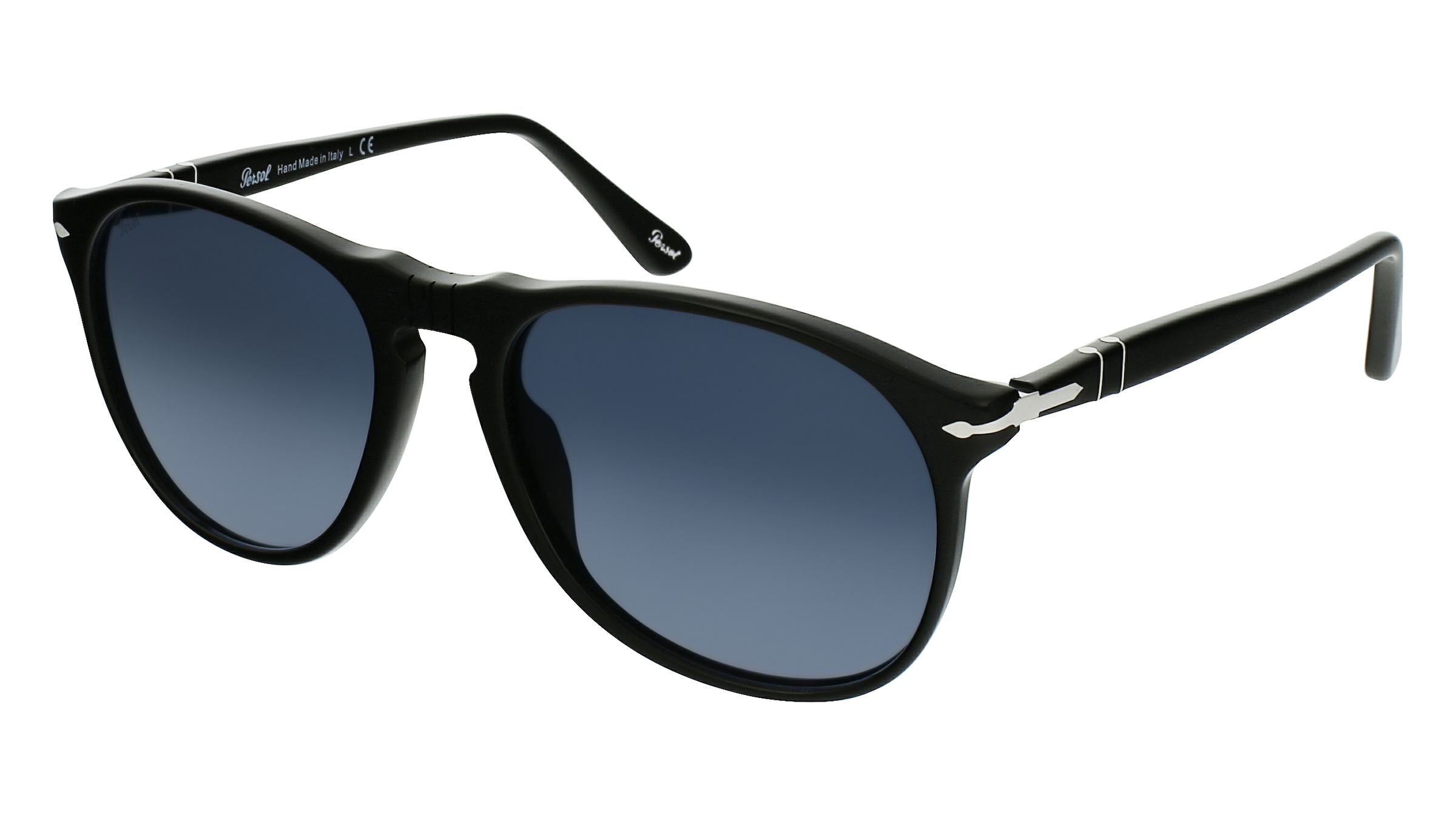 Persol PO9649S Herren-Sonnenbrille Vollrand Pilot Acetat-Gestell, Schwarz