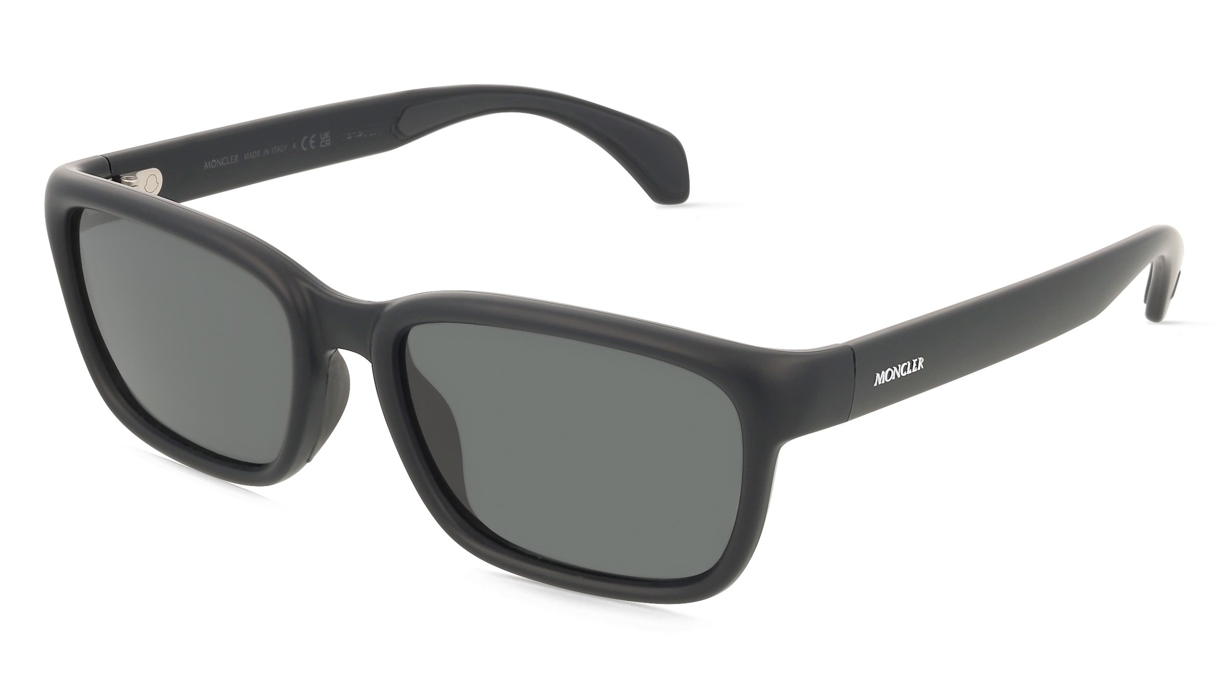 Moncler ME8002 Unisex-Sonnenbrille Vollrand Quadratisch Kunststoff-Gestell, Schwarz