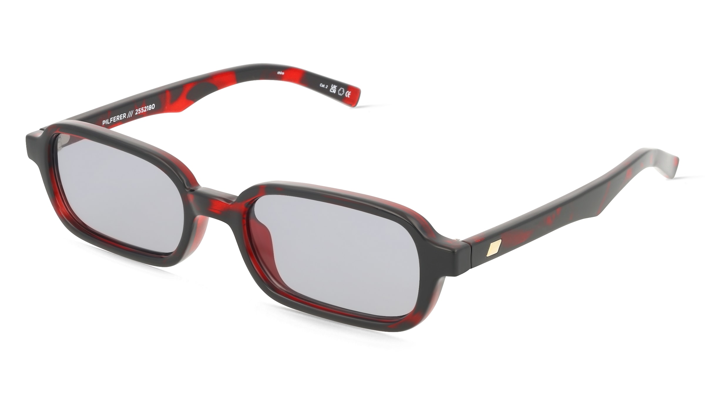 Le Specs LSP2552180 Unisex-Sonnenbrille Vollrand Eckig Kunststoff-Gestell, Rot