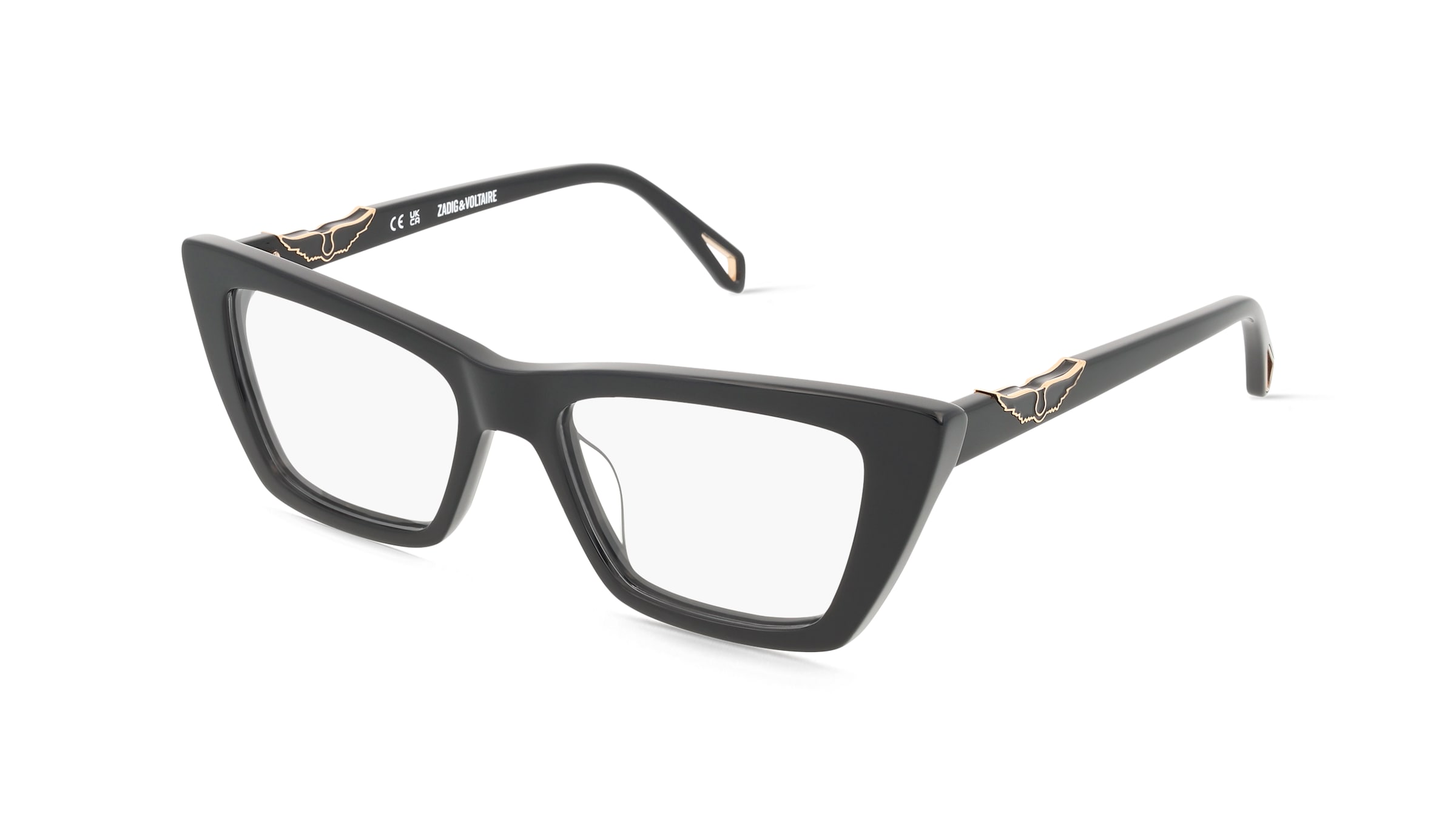 Zadig &amp; Voltaire VZV426 Damen-Brille inkl. Gläser Vollrand Butterfly Kunststoff-Gestell 53/19/140, Schwarz