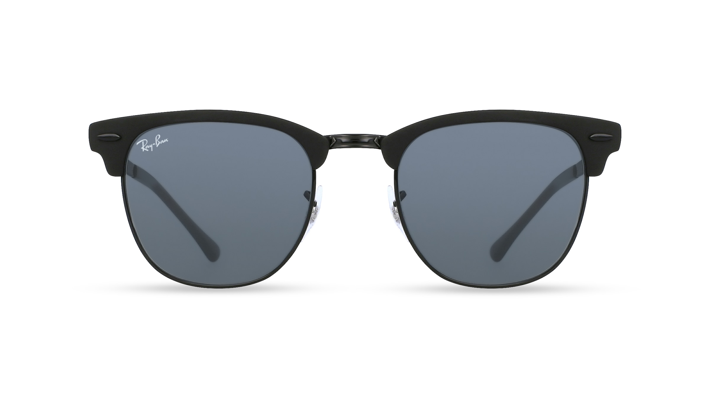 Ray-Ban RB 3716 CLUBMASTER METAL Unisex-Sonnenbrille Vollrand Browline Metall-Gestell, schwarz