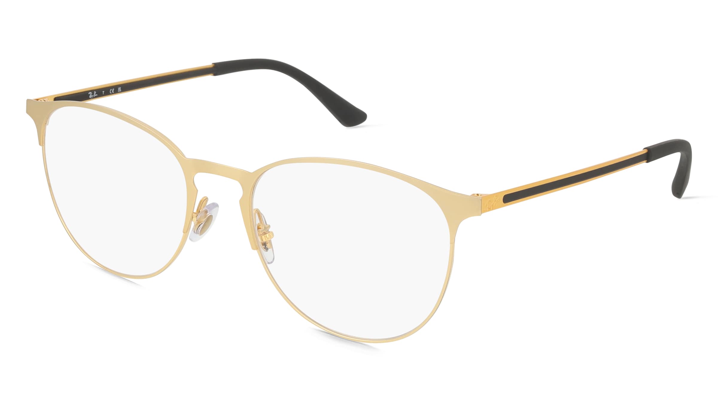 Ray-Ban RX6375 Unisex-Brille inkl. Gläser Vollrand Panto Metall-Gestell 53/18/145, Gold