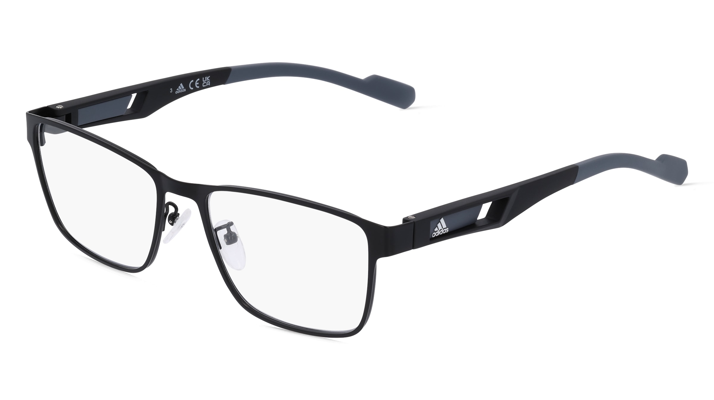 Adidas SP5034 Unisex-Brille inkl. Gläser Vollrand Quadratisch Metall-Gestell 55/17/145, Schwarz