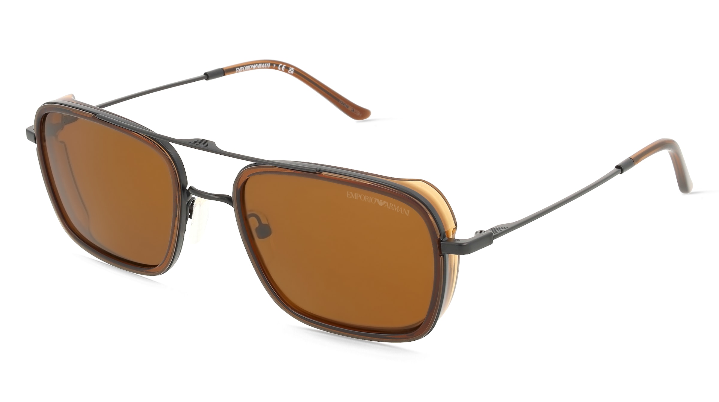 Emporio Armani EA2162 Herren-Sonnenbrille Vollrand Quadratisch Metall-Gestell, Schwarz