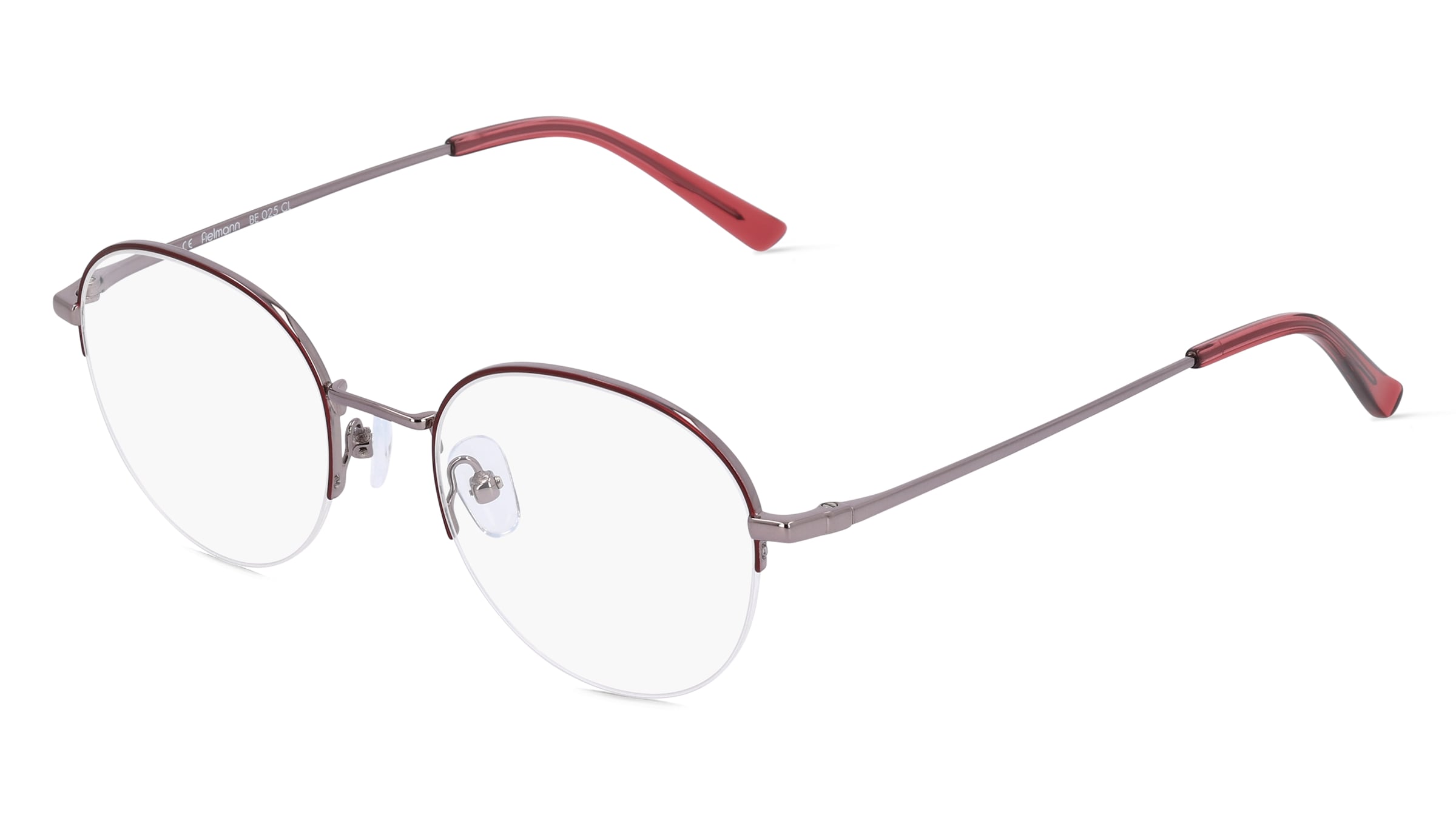 Fielmann BE 025 CL Damen-Brille inkl. Gläser Halbrand Oval Edelstahl-Gestell 49/19/135, Grau