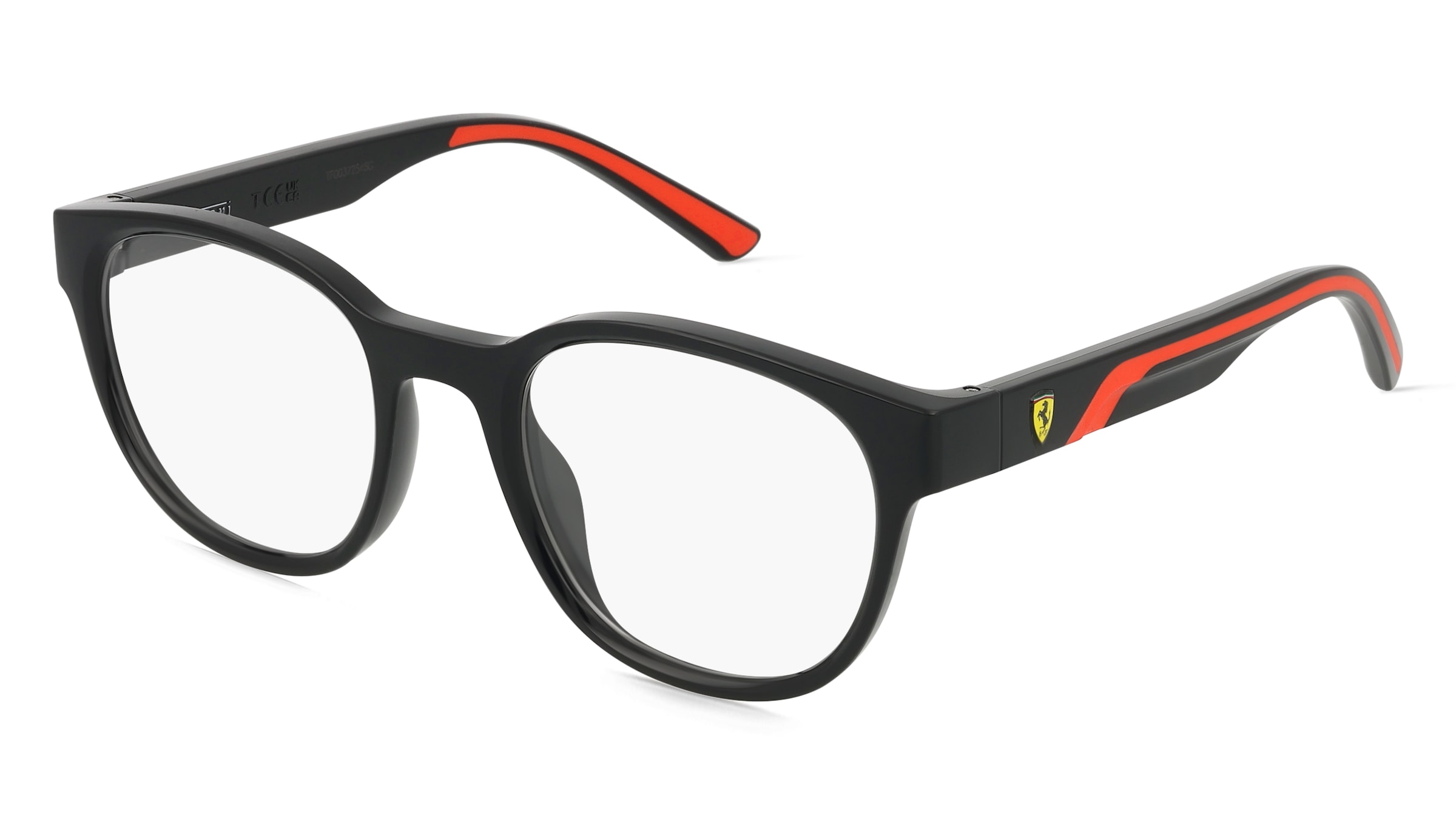 Scuderia Ferrari 0FZ8002U Herren-Brille inkl. Gläser Vollrand Panto Kunststoff-Gestell 50/21/145, Schwarz