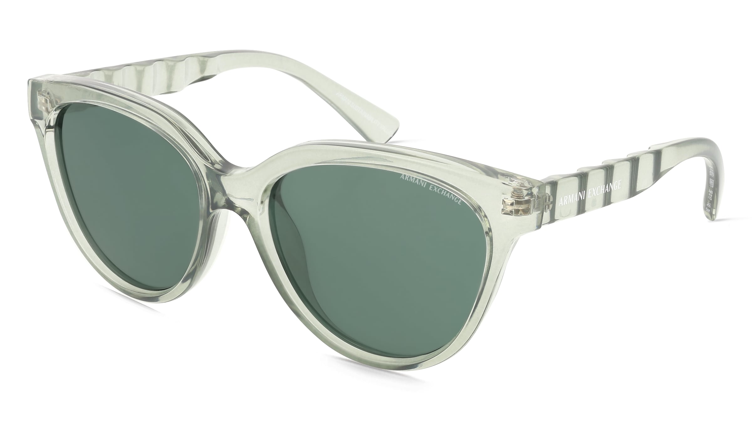 Armani Exchange AX4148SU Damen-Sonnenbrille Vollrand Panto Kunststoff-Gestell, Grün