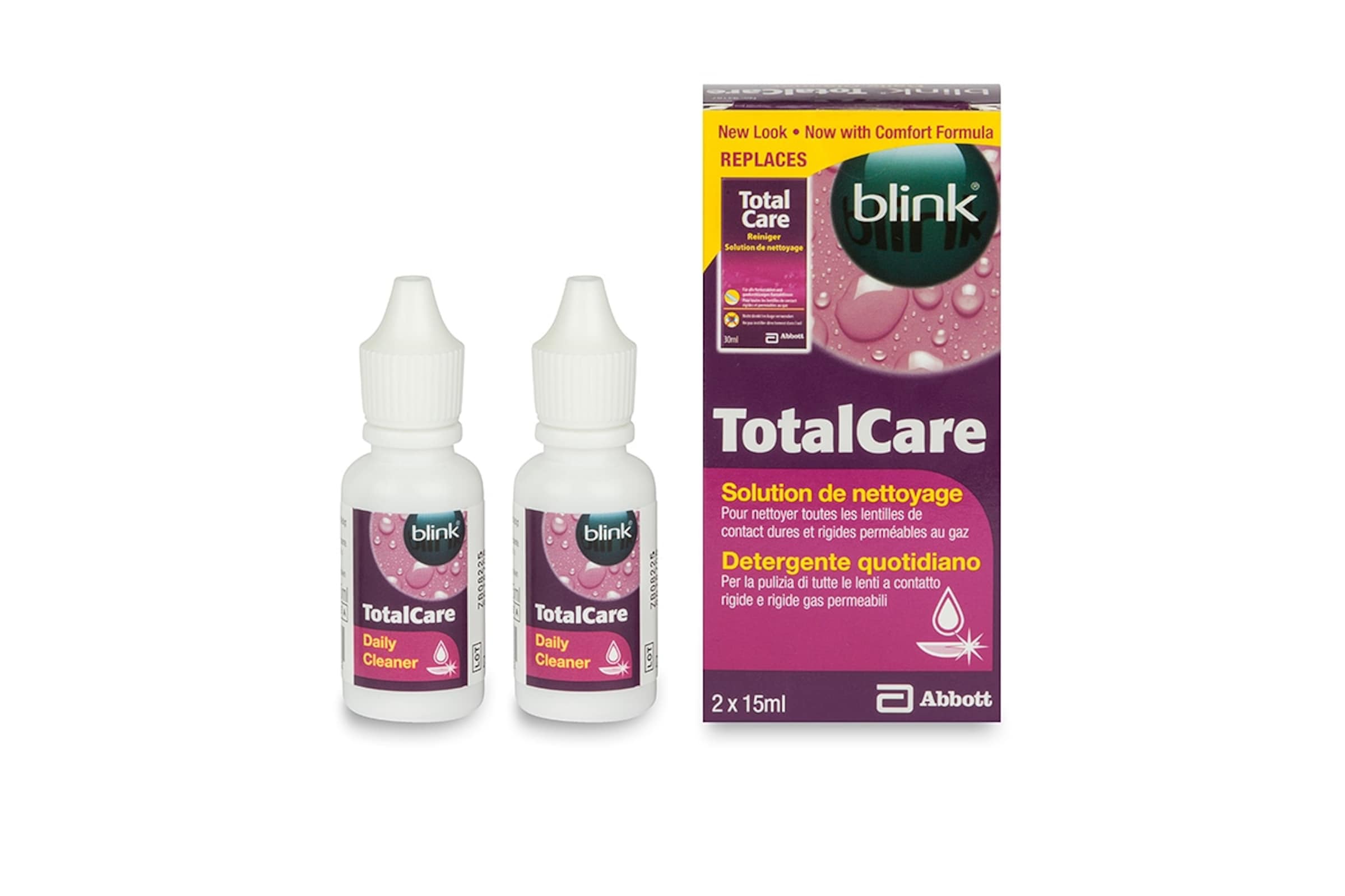 Blink TotalCare Reiniger (2x15ml Reinigungslösung) Reinigungslösung, Pflegemittel