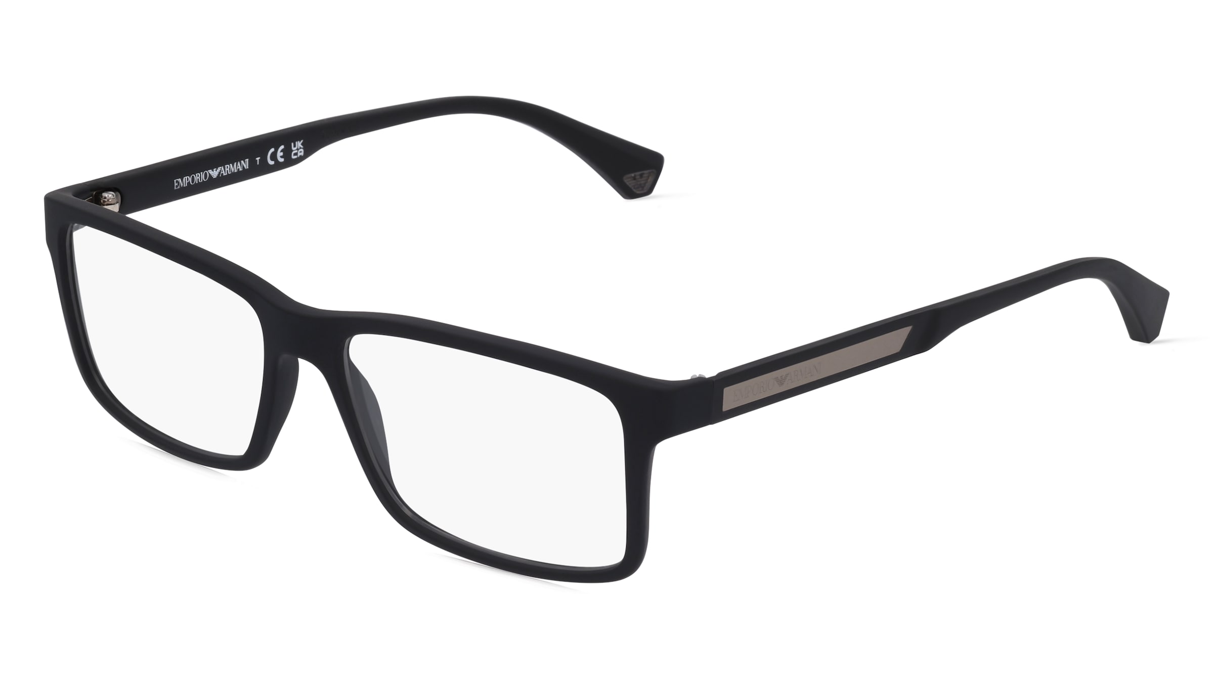Emporio Armani EA3038 Herren-Brille inkl. Gläser Vollrand Quadratisch Kunststoff-Gestell 56/16/140, Schwarz