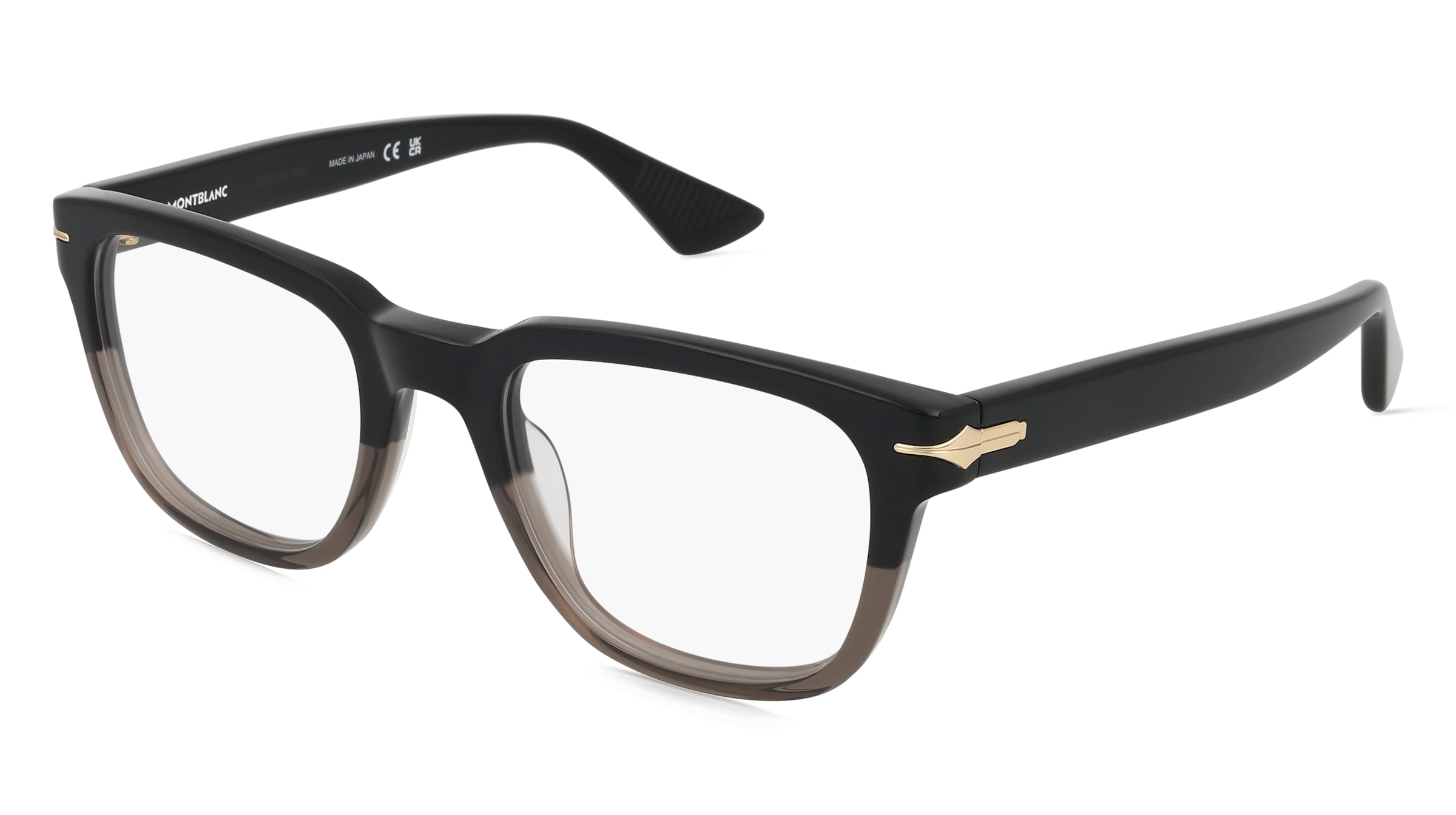 Montblanc MB0305O Herren-Brille inkl. Gläser Vollrand Eckig Recycled Acetat-Gestell 51mm/21mm/145mm, schwarz