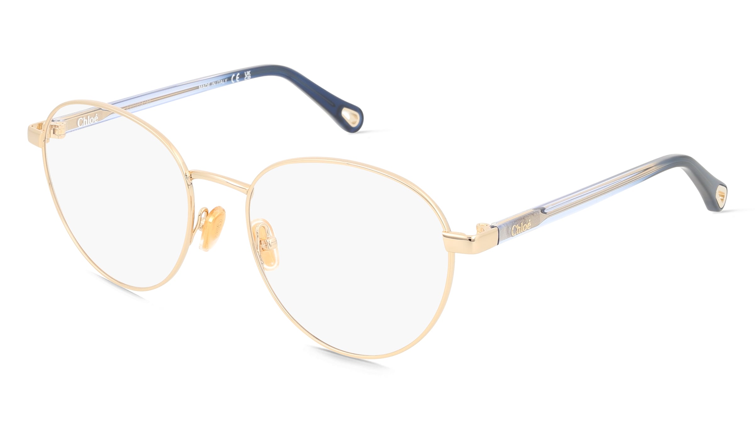 Chloé CH0269O Unisex-Brille inkl. Gläser Vollrand Rund Metall-Gestell 53/18/140, Gold
