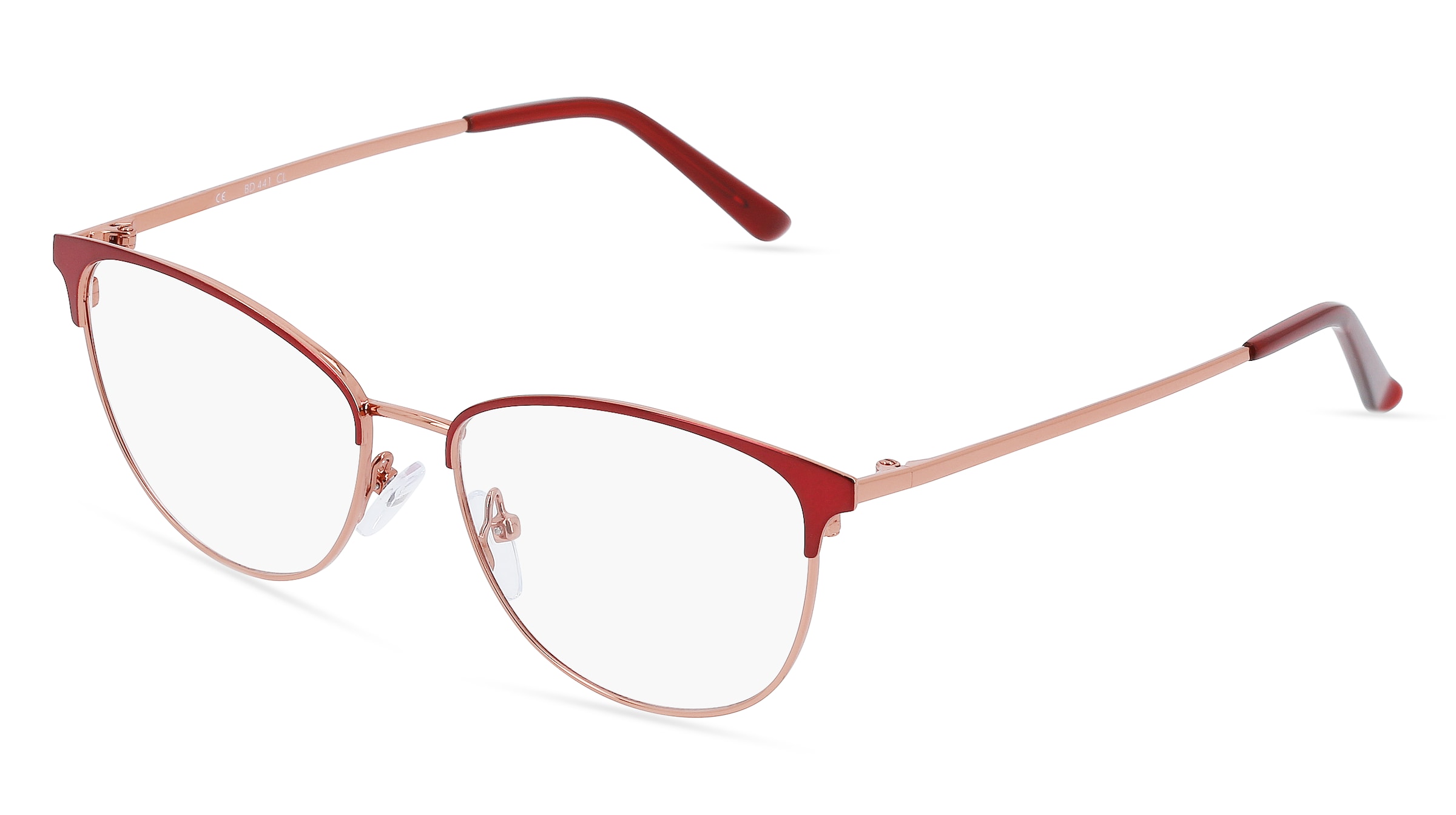 Fielmann BD 441 CL Damen-Brille inkl. Gläser Vollrand Butterfly Edelstahl-Gestell 52/15/135, Orange